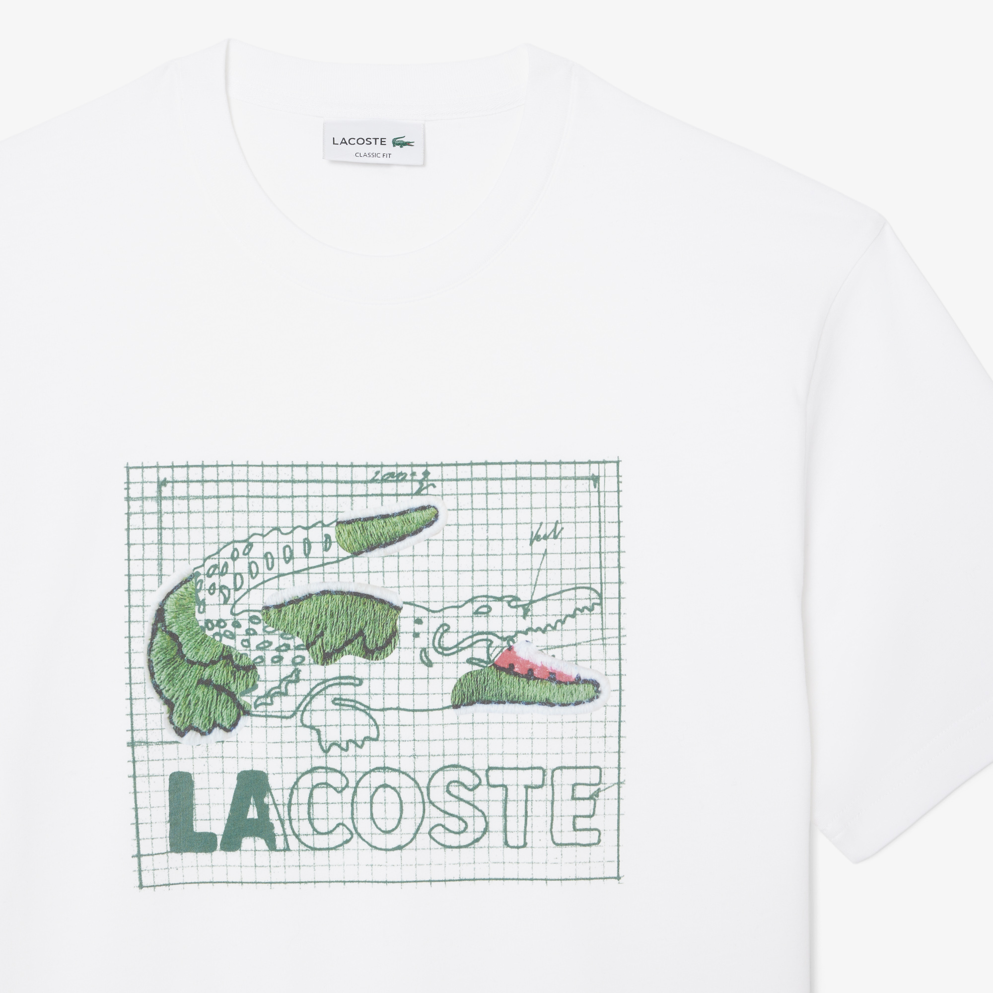 Áo Thun Lacoste Nam Dáng Cổ Điển Chất Liệu Cotton In Hình