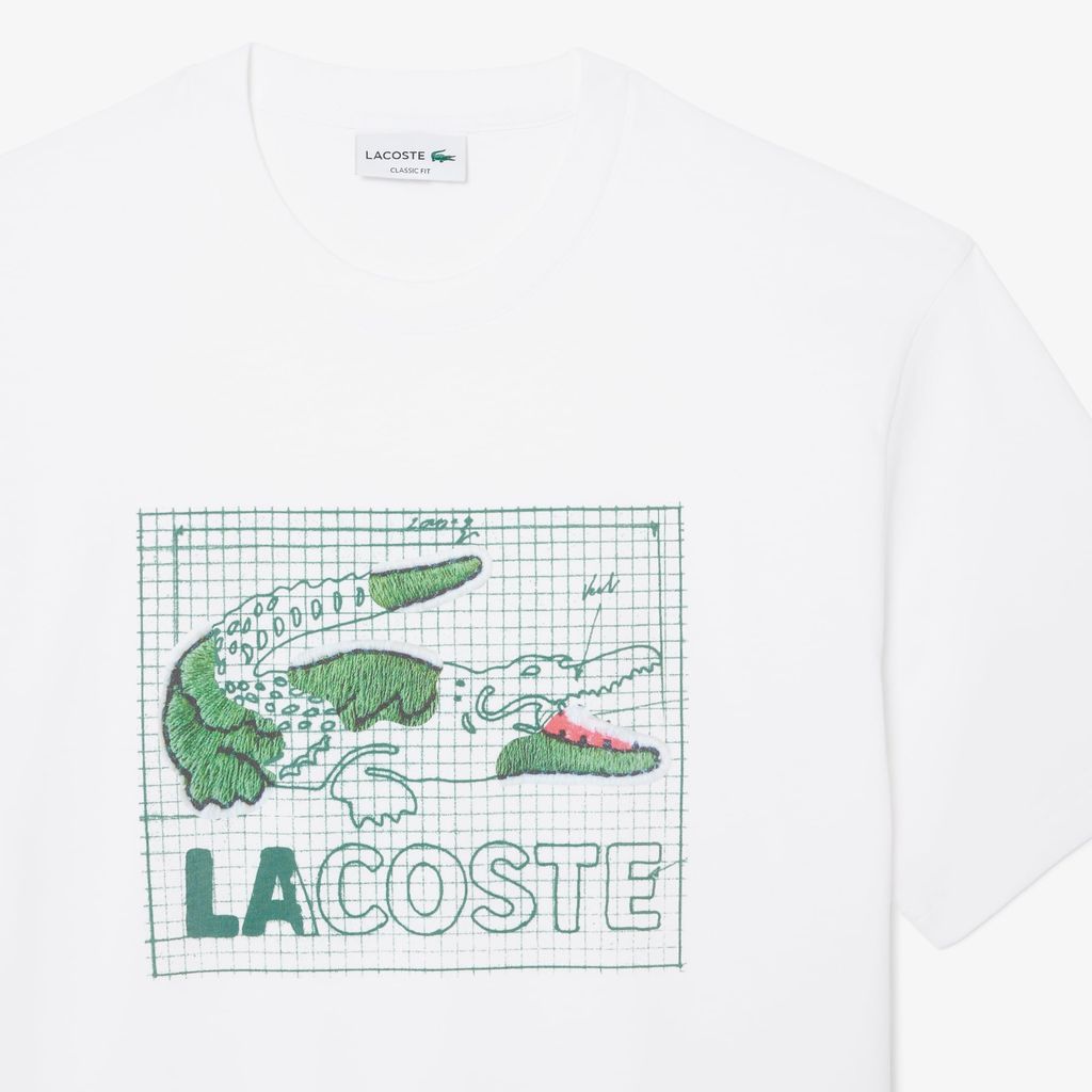 Áo Thun Lacoste Nam Dáng Cổ Điển Chất Liệu Cotton In Hình