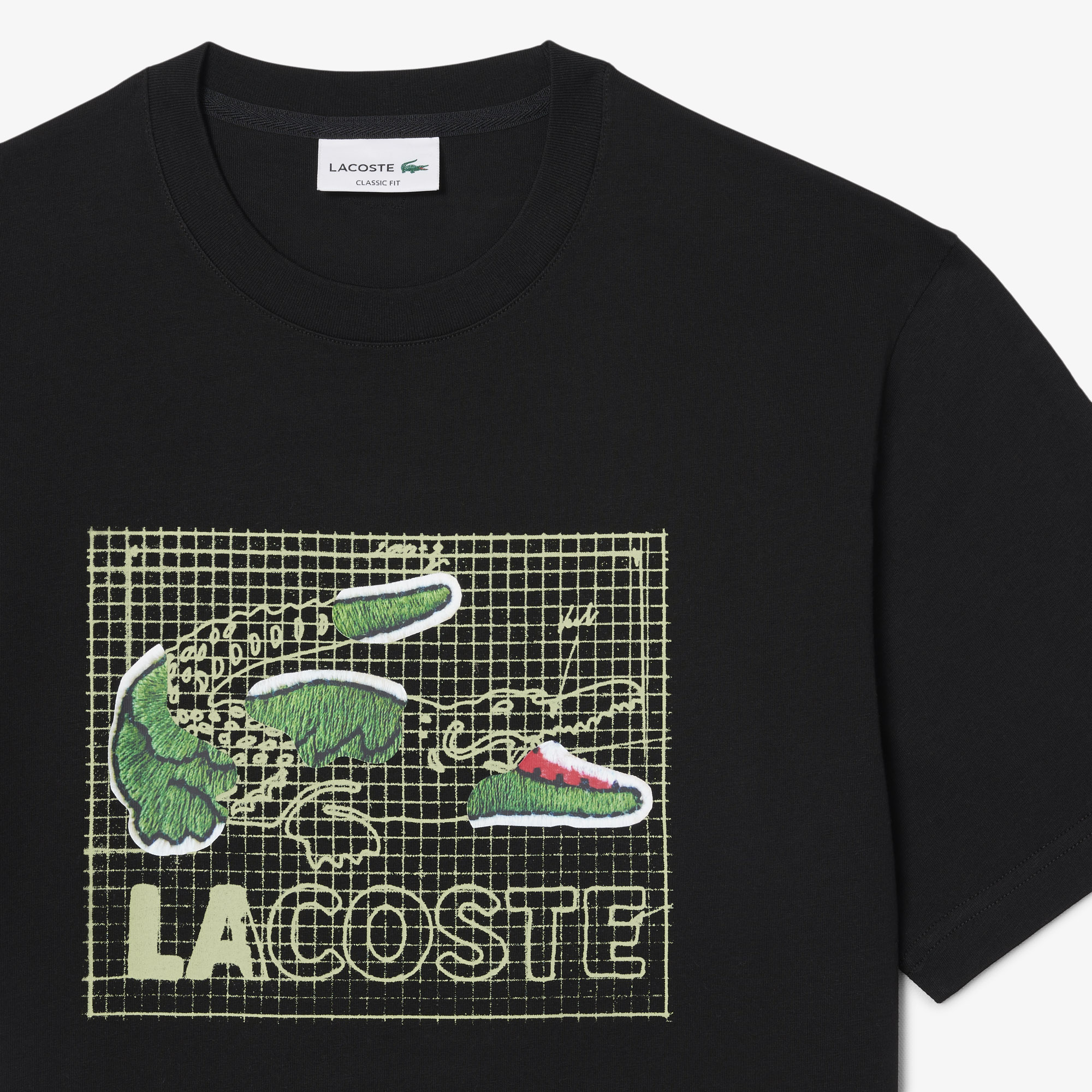 Áo Thun Lacoste Nam Dáng Cổ Điển Chất Liệu Cotton In Hình