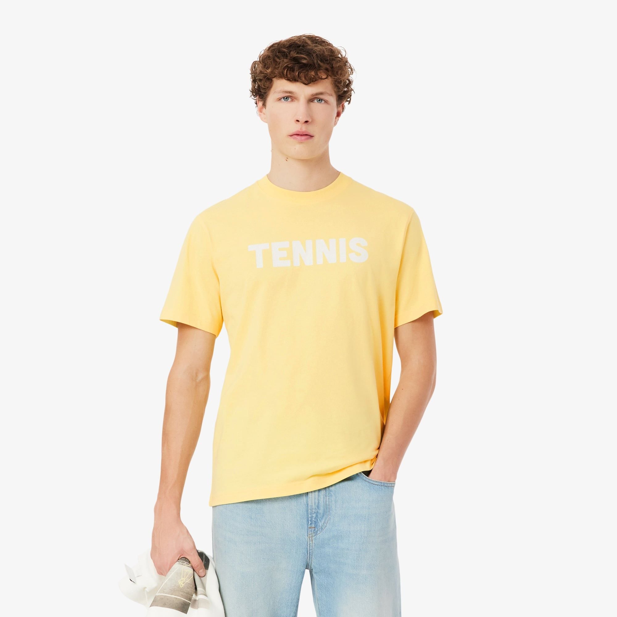 Áo Thun Lacoste Nam Dáng Cổ Điển Chất Liệu Cotton In Hình