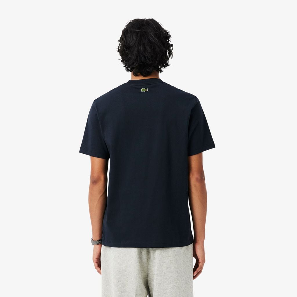 Áo Thun Lacoste Nam Dáng Cổ Điển Chất Liệu Cotton In Hình