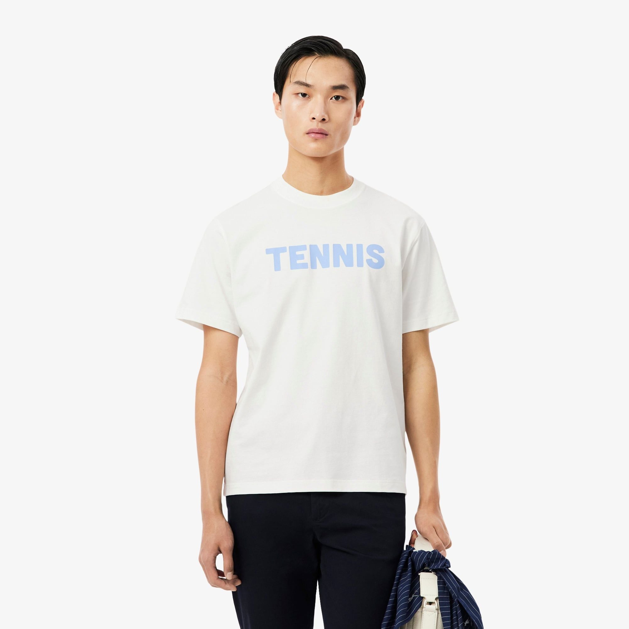 Áo Thun Lacoste Nam Dáng Cổ Điển Chất Liệu Cotton In Hình