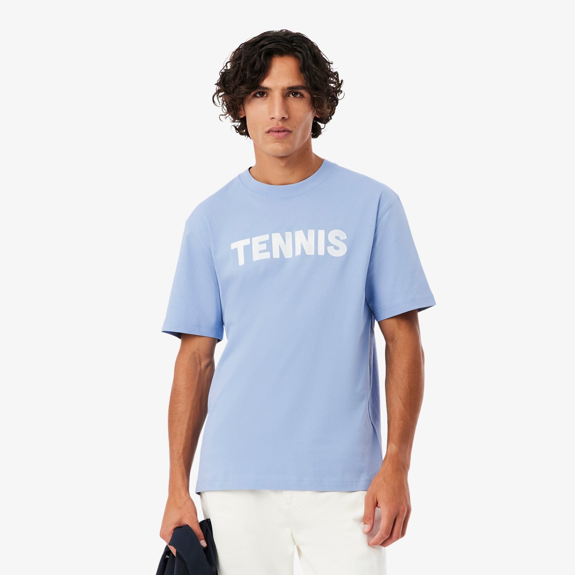 Áo Thun Lacoste Nam Dáng Cổ Điển Chất Liệu Cotton In Hình
