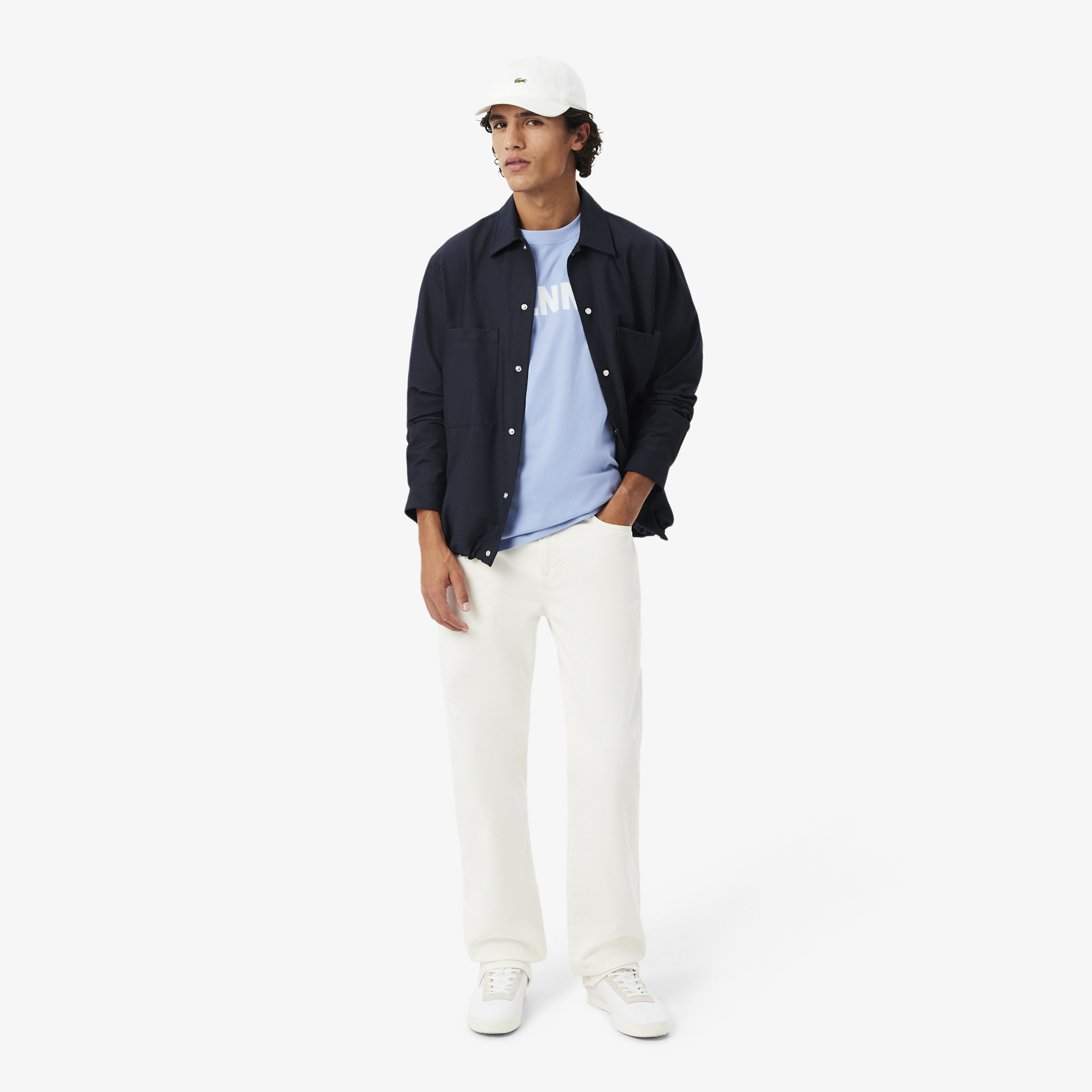 Áo Thun Lacoste Nam Dáng Cổ Điển Chất Liệu Cotton In Hình