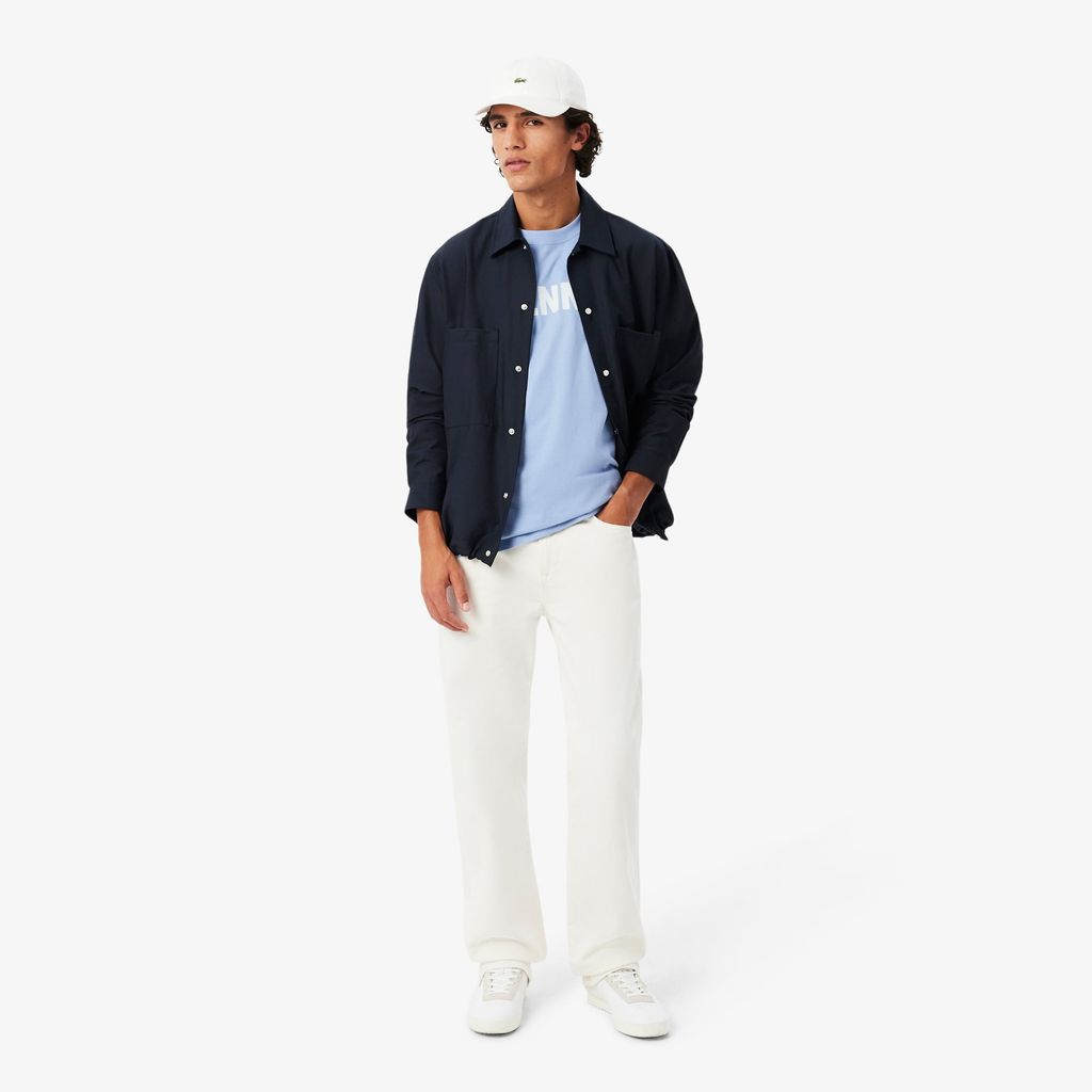 Áo Thun Lacoste Nam Dáng Cổ Điển Chất Liệu Cotton In Hình