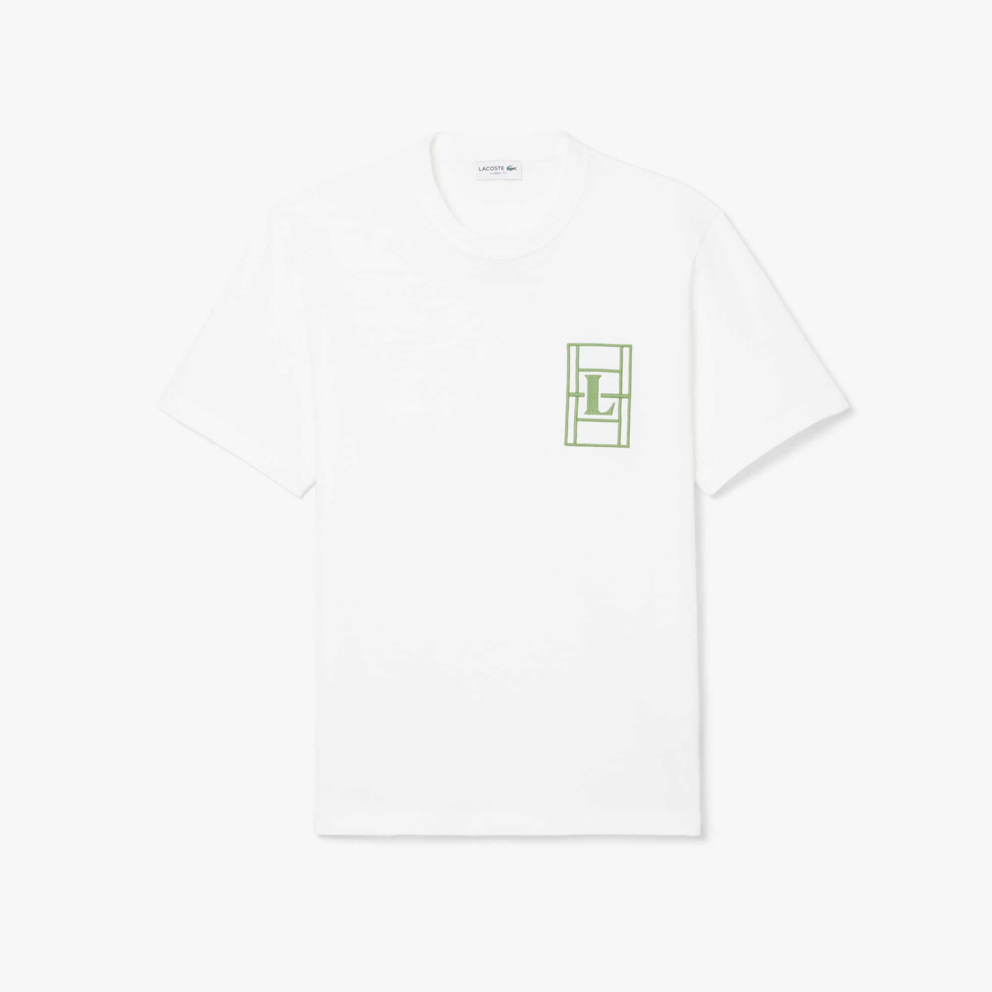 Áo Thun Lacoste Nam Dáng Cổ Điển Chất Liệu Jersey Dày Dặn Họa Tiết Thêu