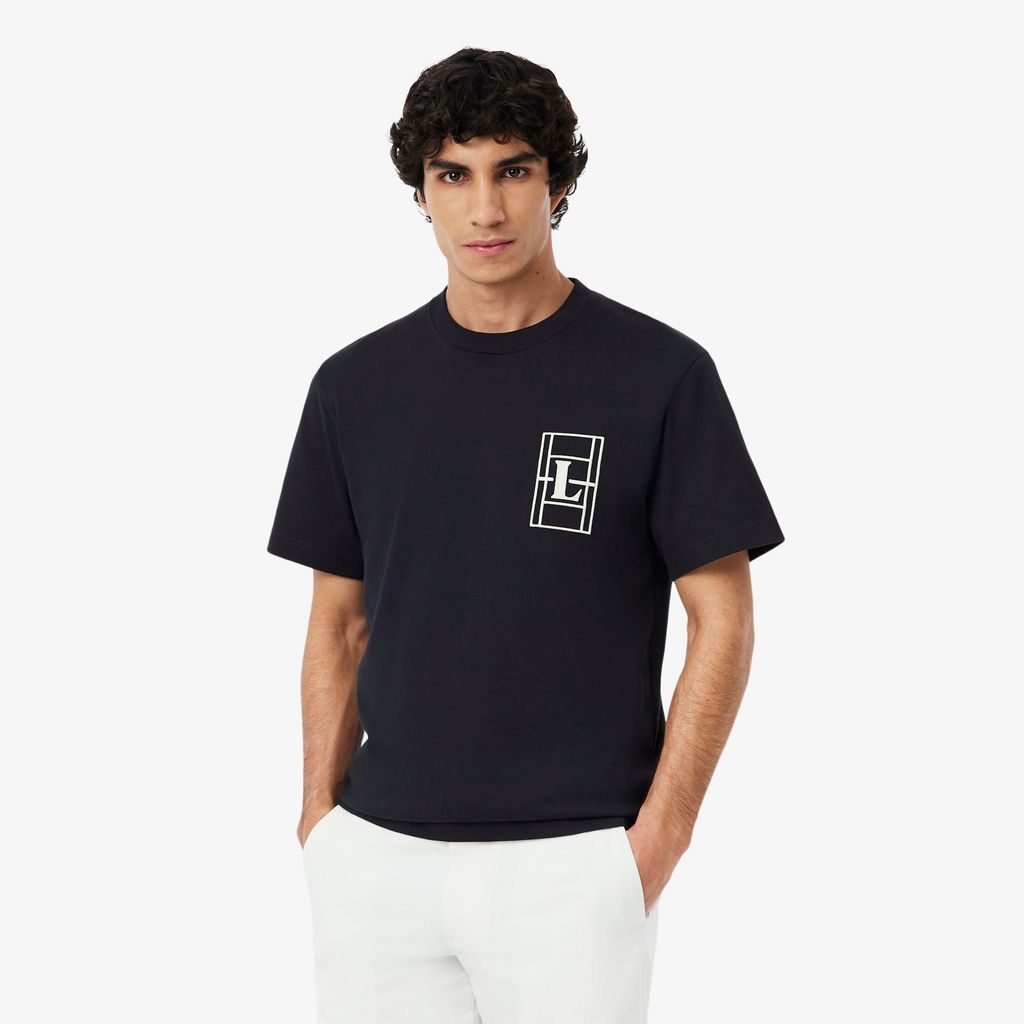 Áo Thun Lacoste Nam Dáng Cổ Điển Chất Liệu Jersey Dày Dặn Họa Tiết Thêu