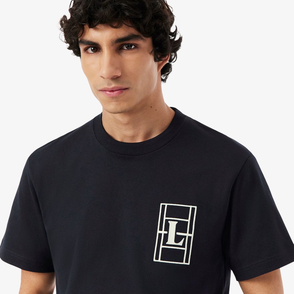 Áo Thun Lacoste Nam Dáng Cổ Điển Chất Liệu Jersey Dày Dặn Họa Tiết Thêu