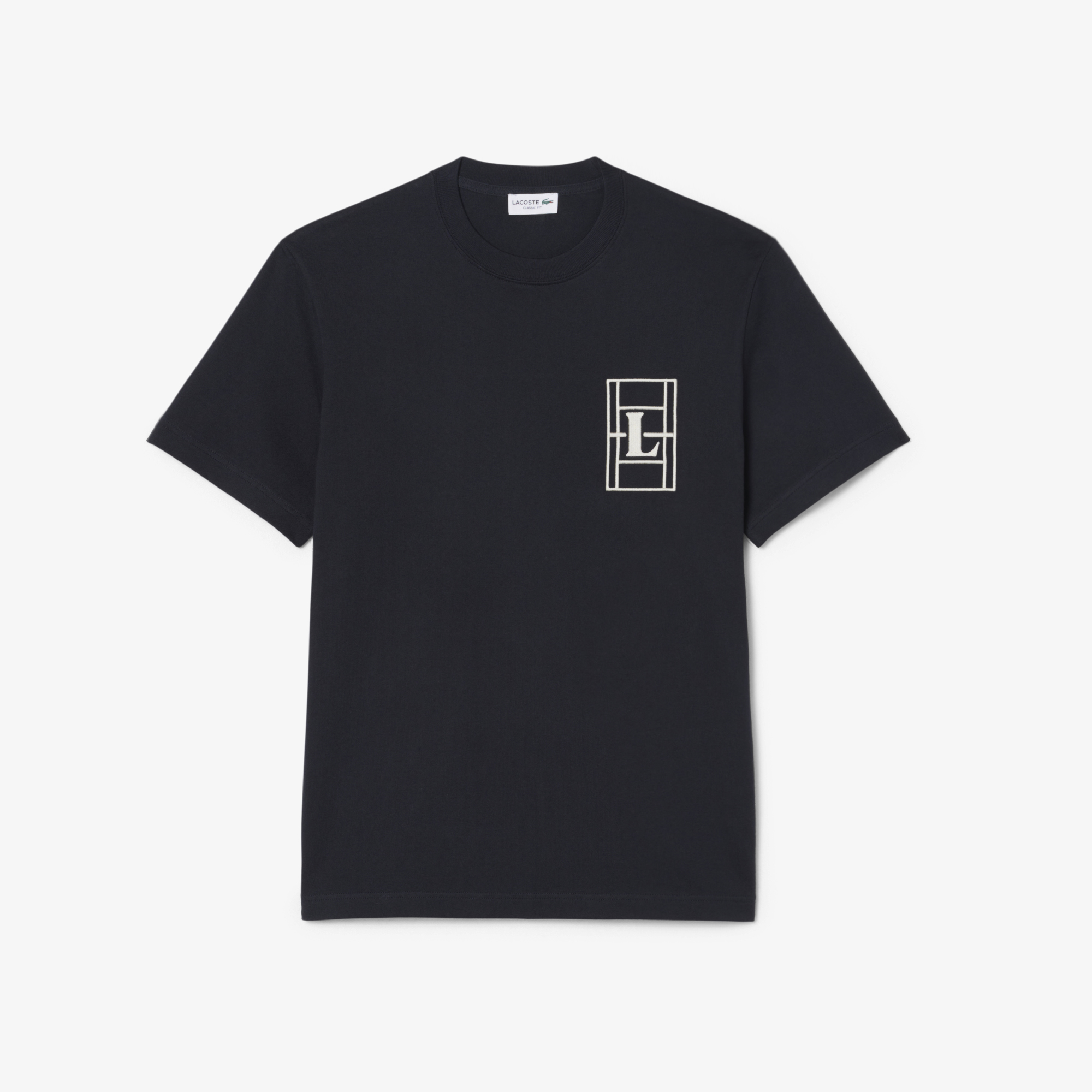 Áo Thun Lacoste Nam Dáng Cổ Điển Chất Liệu Jersey Dày Dặn Họa Tiết Thêu