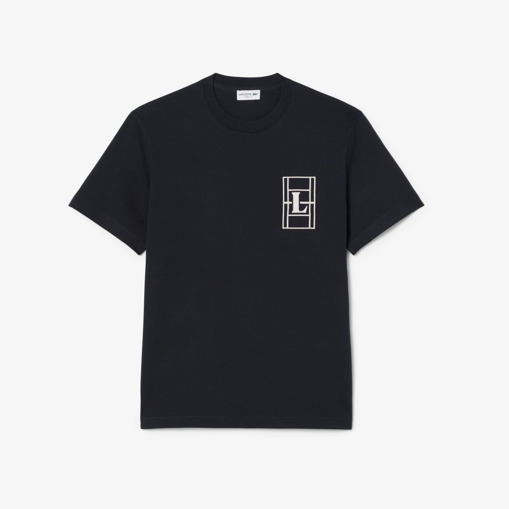 Áo Thun Lacoste Nam Dáng Cổ Điển Chất Liệu Jersey Dày Dặn Họa Tiết Thêu