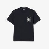 Áo Thun Lacoste Nam Dáng Cổ Điển Chất Liệu Jersey Dày Dặn Họa Tiết Thêu