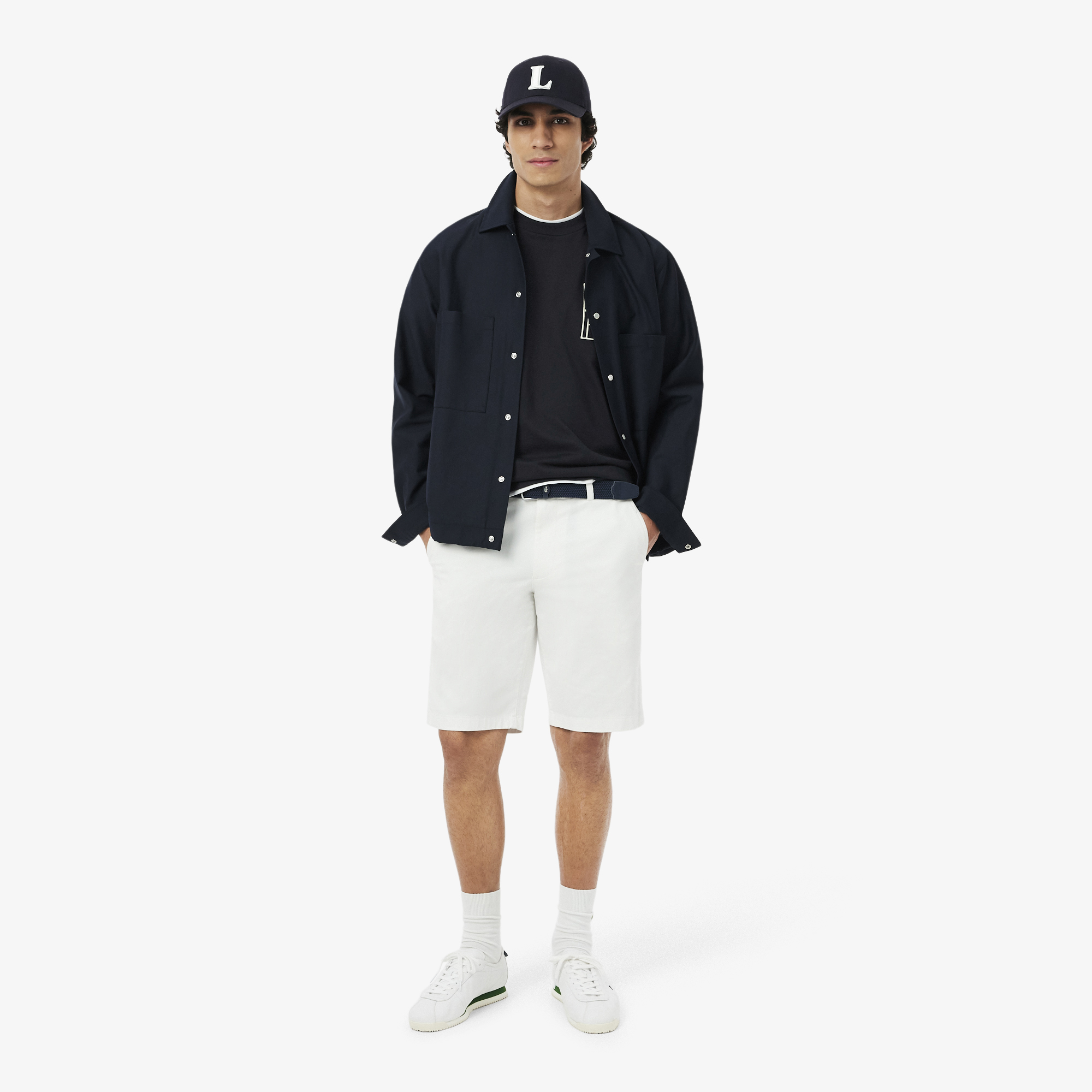 Áo Thun Lacoste Nam Dáng Cổ Điển Chất Liệu Jersey Dày Dặn Họa Tiết Thêu