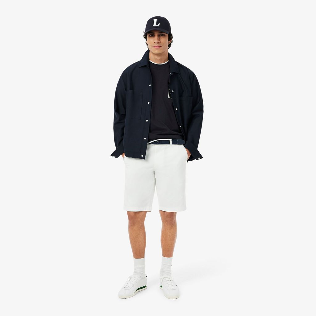 Áo Thun Lacoste Nam Dáng Cổ Điển Chất Liệu Jersey Dày Dặn Họa Tiết Thêu