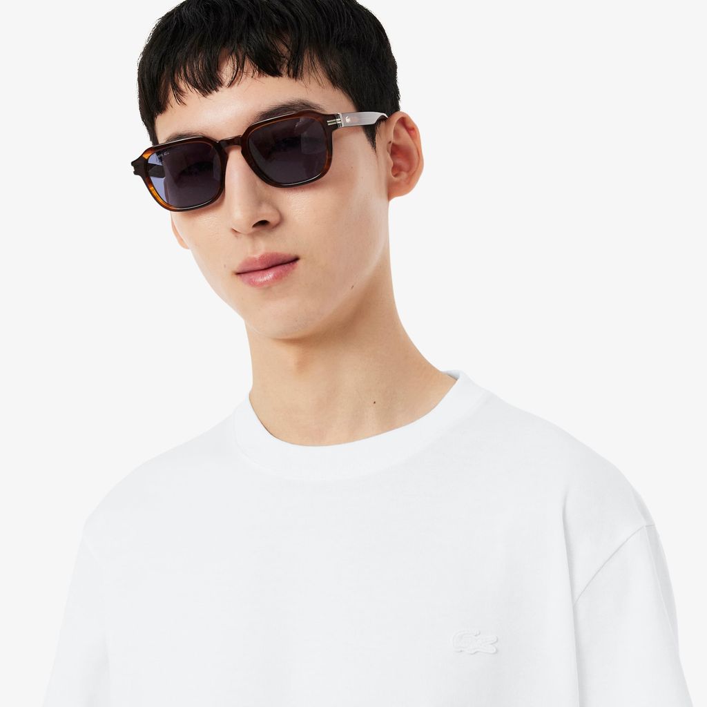 Áo Thun Lacoste Nam Dáng Cổ Điển Chất Liệu Jersey In Hình