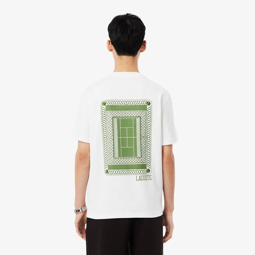 Áo Thun Lacoste Nam Dáng Cổ Điển Chất Liệu Jersey In Hình