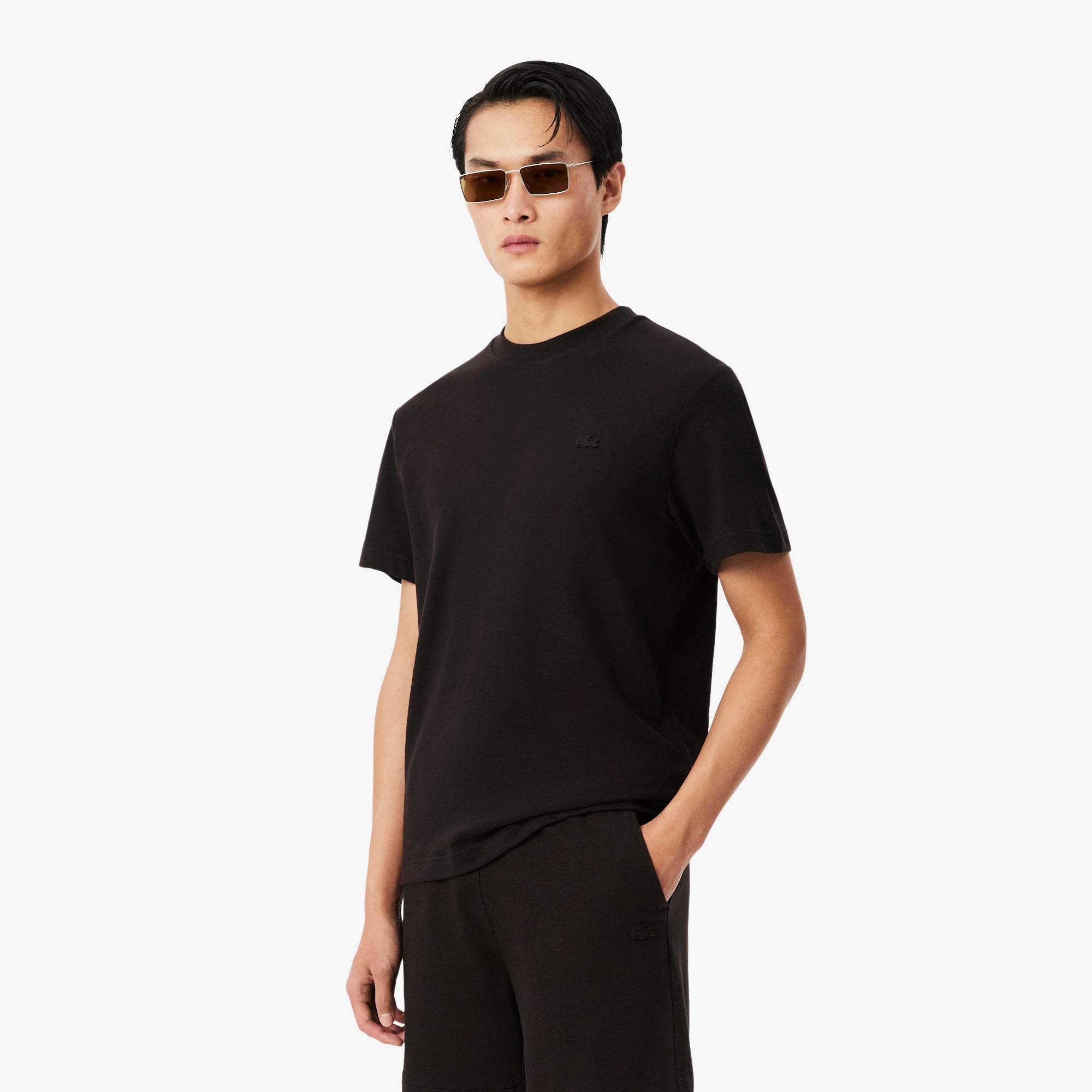 Áo Thun Lacoste Nam Dáng Cổ Điển Chất Liệu Jersey Dập Nổi