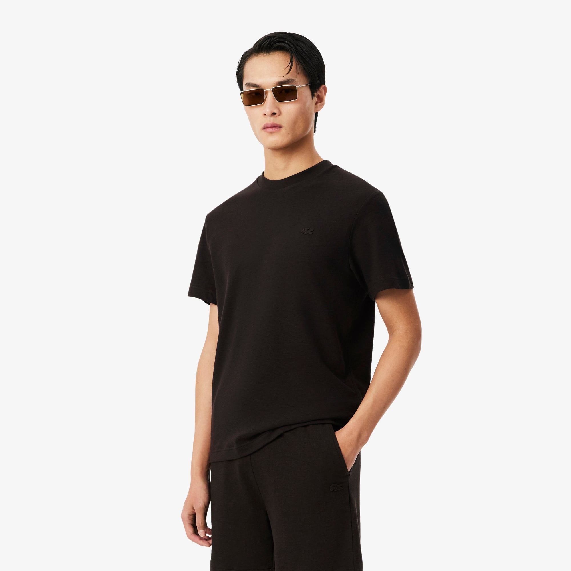 Áo Thun Lacoste Nam Dáng Cổ Điển Chất Liệu Jersey Dập Nổi