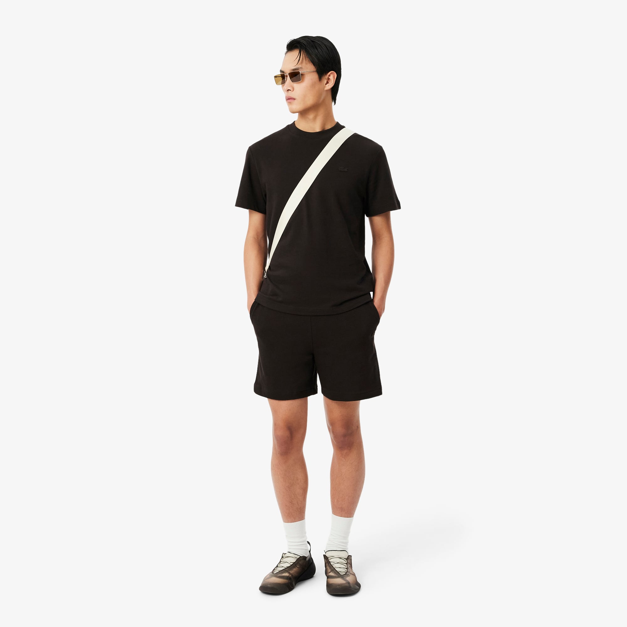 Áo Thun Lacoste Nam Dáng Cổ Điển Chất Liệu Jersey Dập Nổi