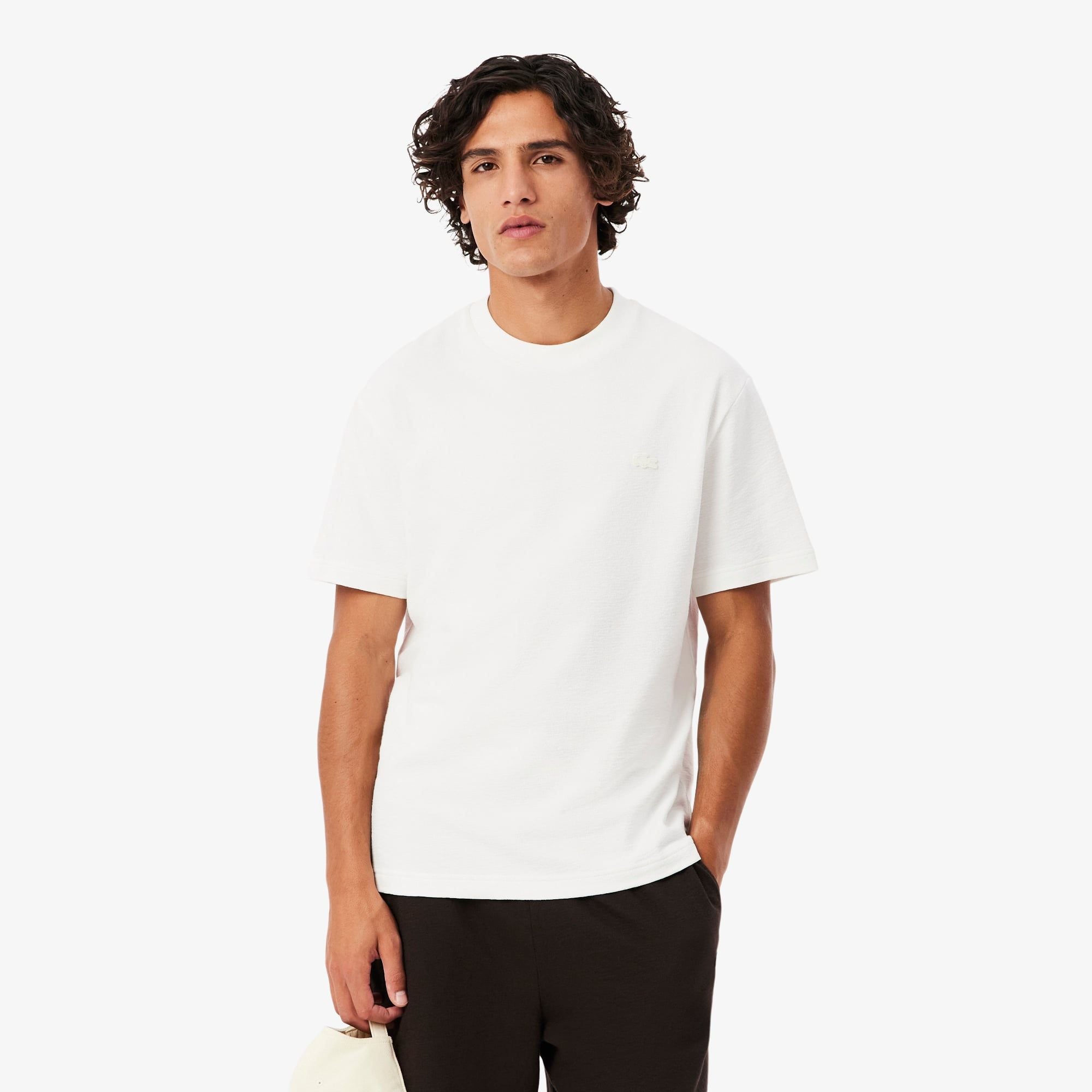 Áo Thun Lacoste Nam Dáng Cổ Điển Chất Liệu Jersey Dập Nổi