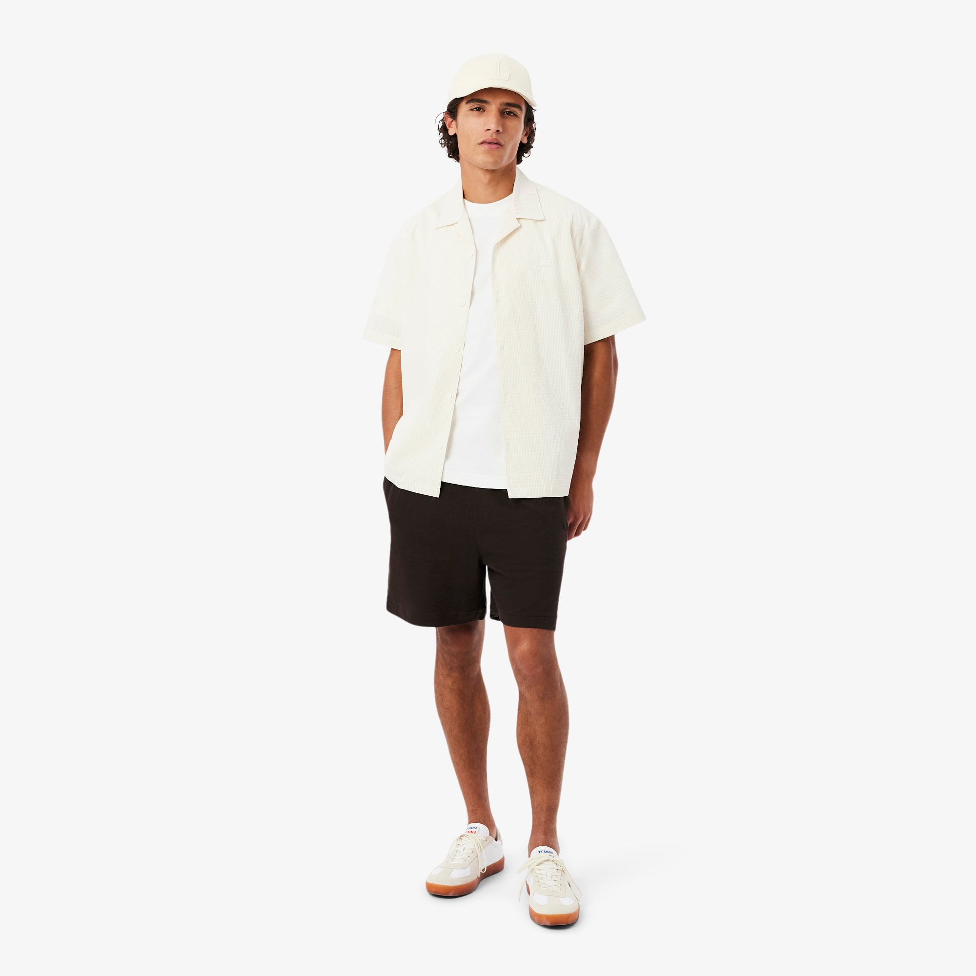Áo Thun Lacoste Nam Dáng Cổ Điển Chất Liệu Jersey Dập Nổi