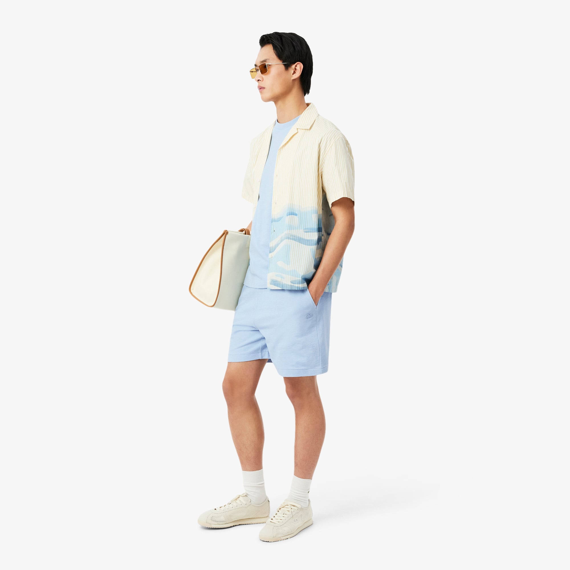 Áo Thun Lacoste Nam Dáng Cổ Điển Chất Liệu Jersey Dập Nổi