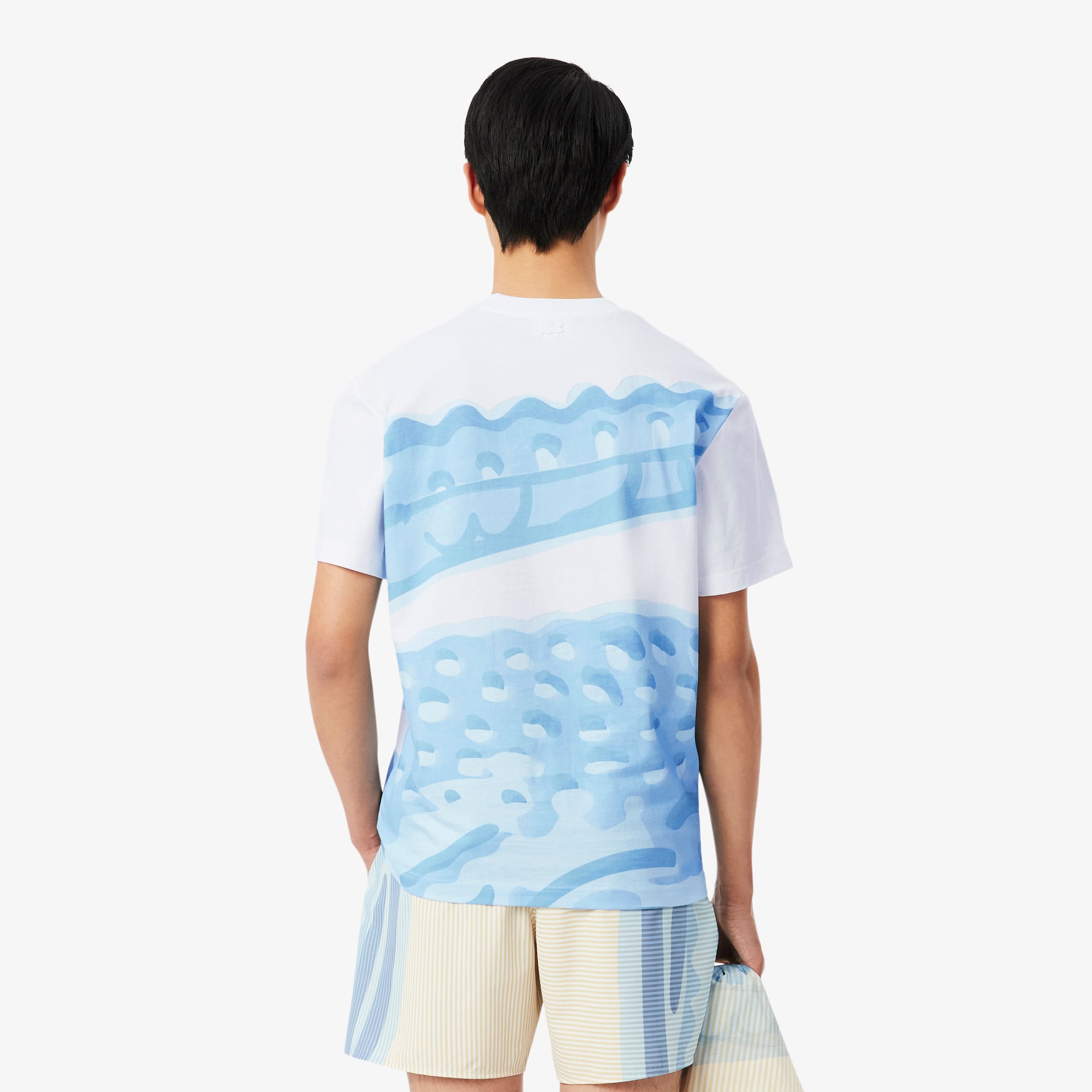 Áo Thun Lacoste Nam Dáng Cổ Điển Chất Liệu Cotton In Hình