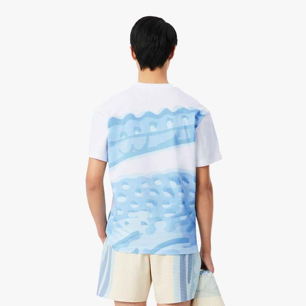 Áo Thun Lacoste Nam Dáng Cổ Điển Chất Liệu Cotton In Hình