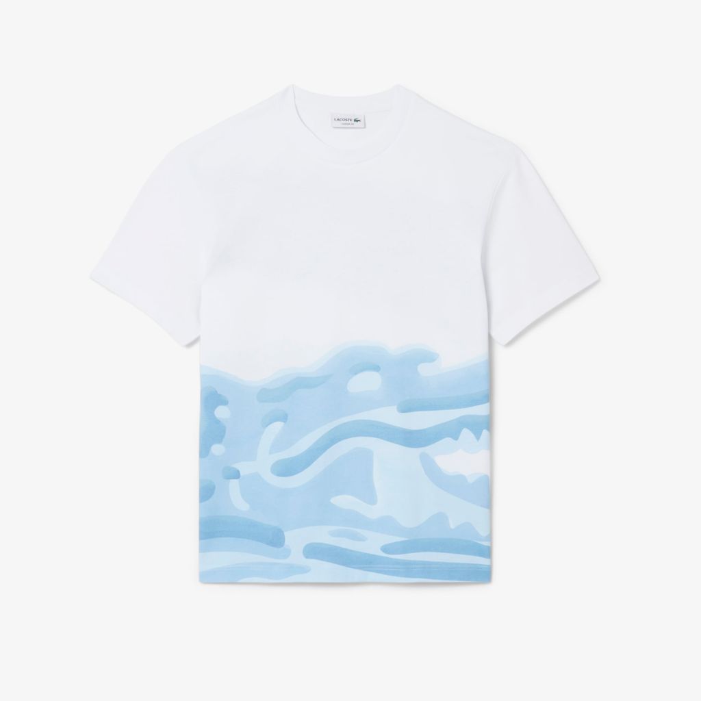 Áo Thun Lacoste Nam Dáng Cổ Điển Chất Liệu Cotton In Hình