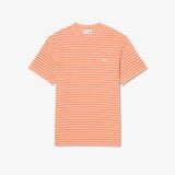 Áo Thun Lacoste Nam Dáng Cổ Điển Chất Liệu Cotton Kẻ Sọc Dập Nổi