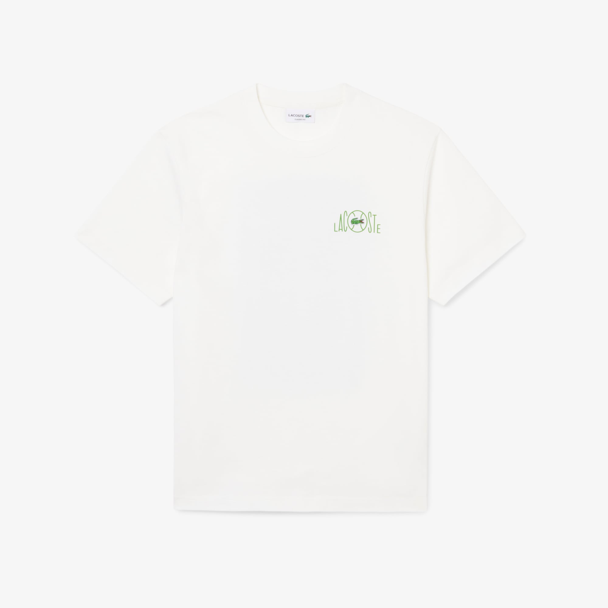 Áo Thun Lacoste Nam Dáng Suông Chất Liệu Cotton In Hình