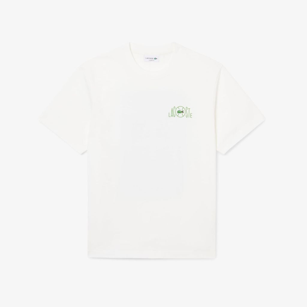 Áo Thun Lacoste Nam Dáng Suông Chất Liệu Cotton In Hình