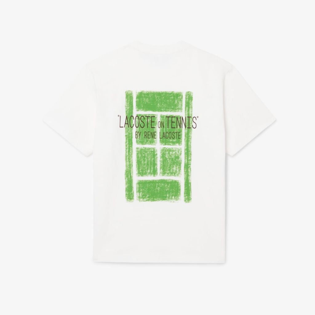 Áo Thun Lacoste Nam Dáng Suông Chất Liệu Cotton In Hình