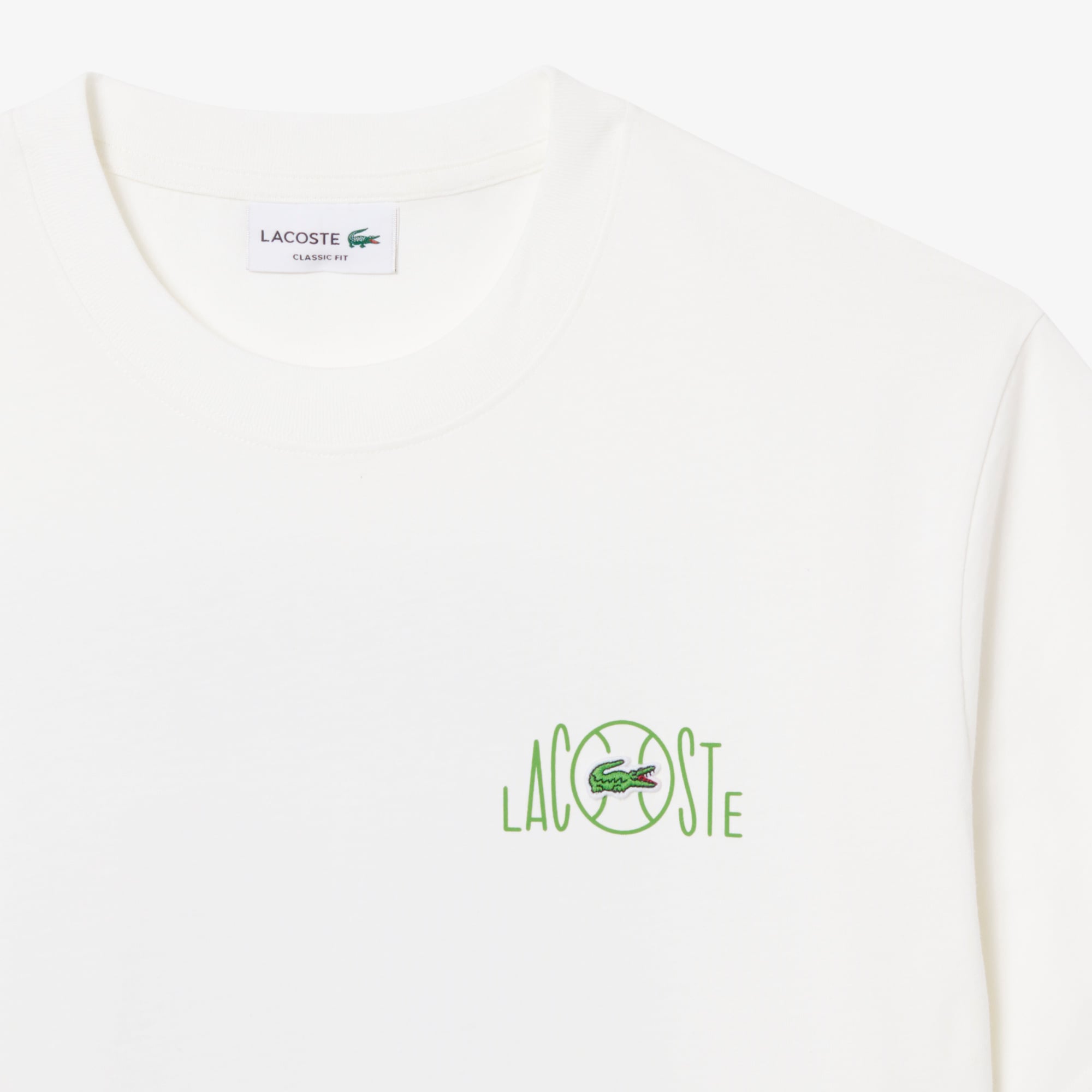 Áo Thun Lacoste Nam Dáng Suông Chất Liệu Cotton In Hình