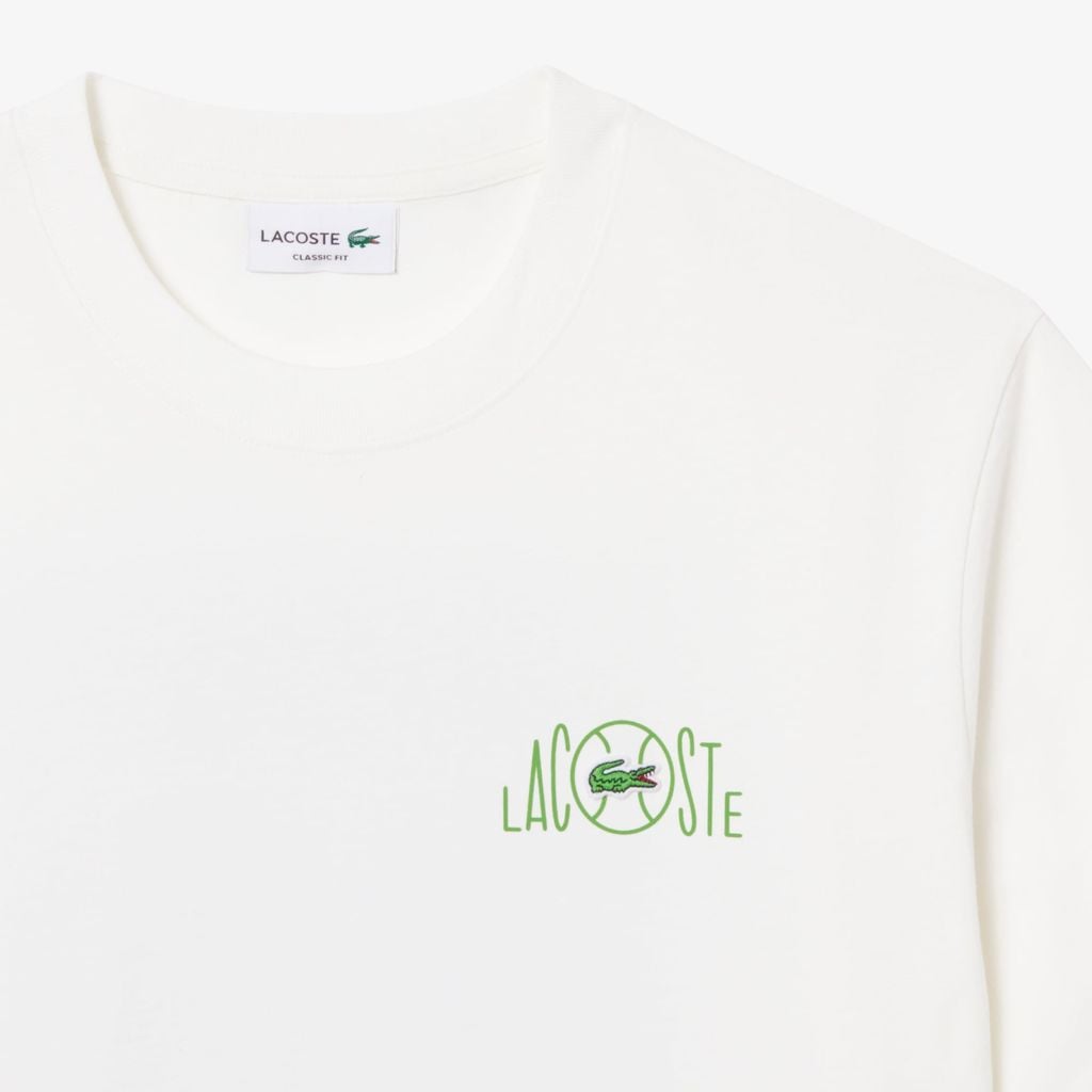 Áo Thun Lacoste Nam Dáng Suông Chất Liệu Cotton In Hình