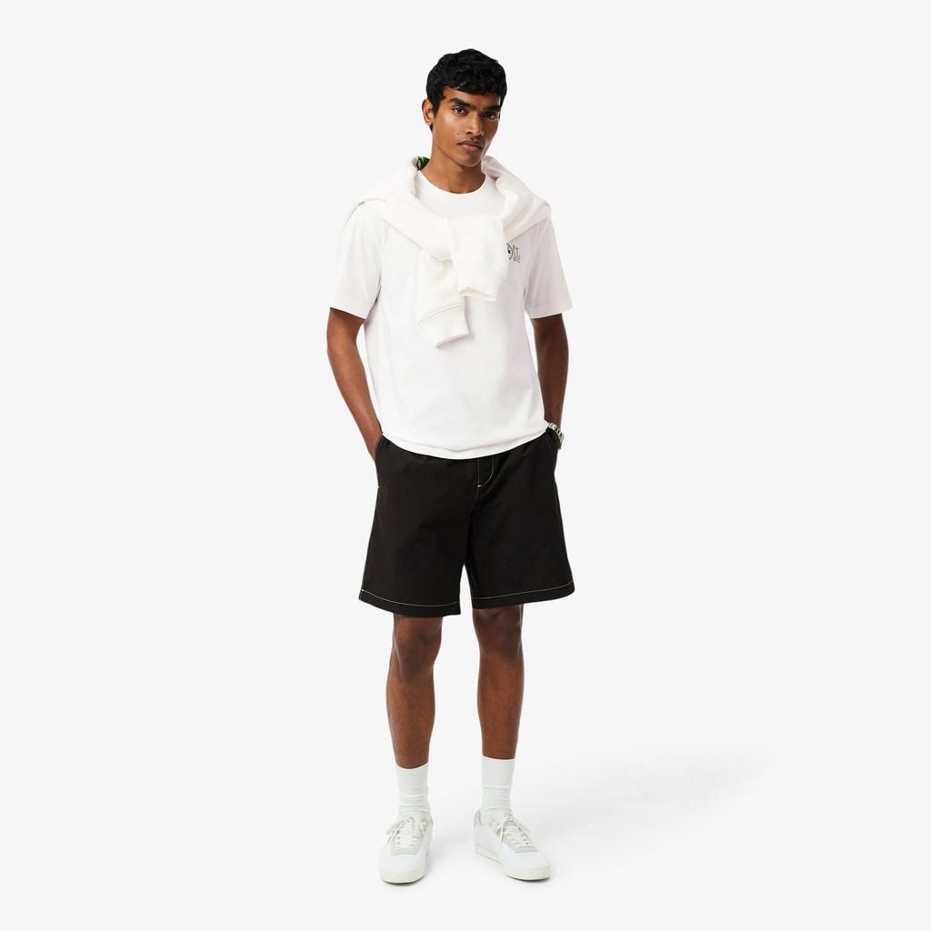 Áo Thun Lacoste Nam Dáng Suông Chất Liệu Cotton In Hình