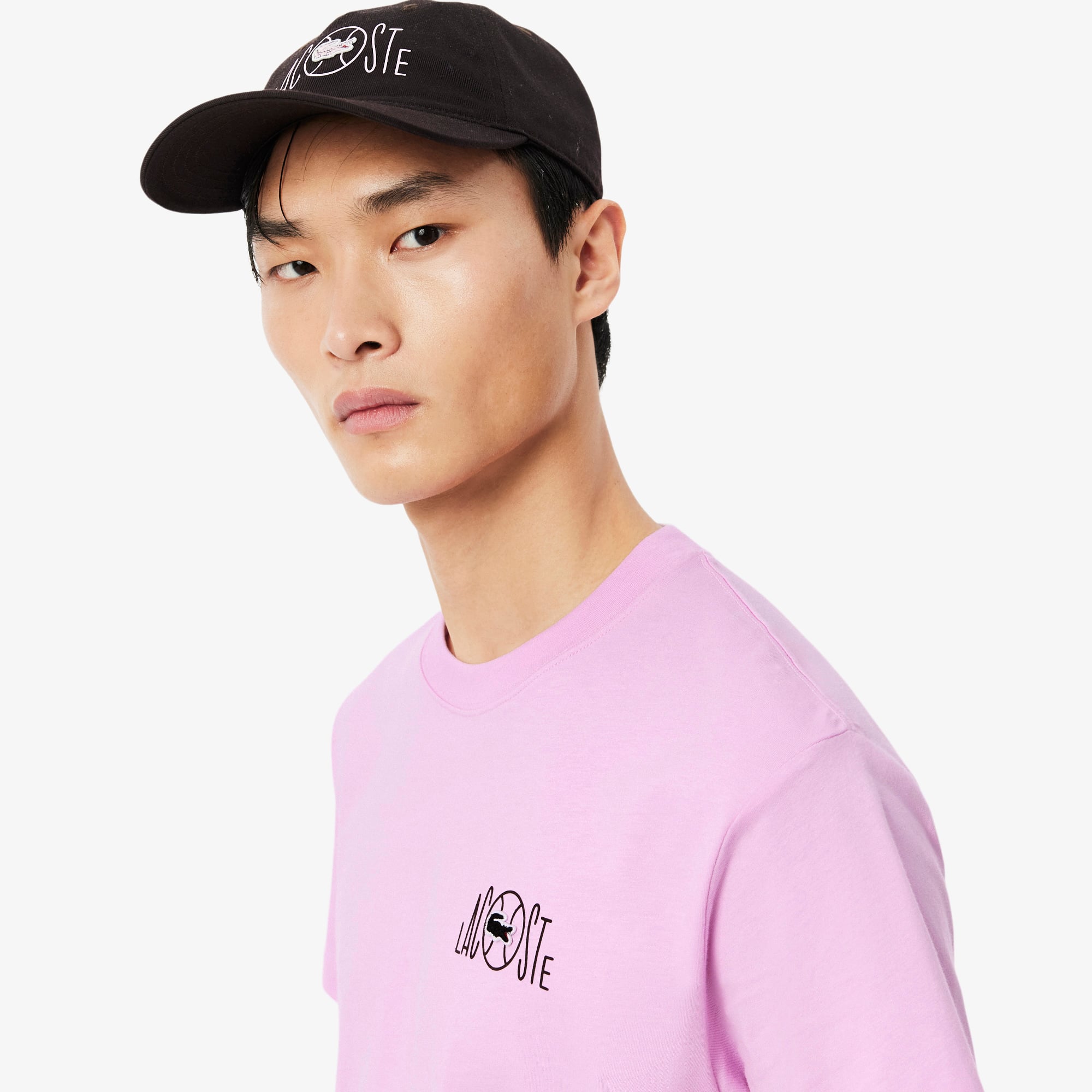 Áo Thun Lacoste Nam Dáng Suông Chất Liệu Cotton In Hình