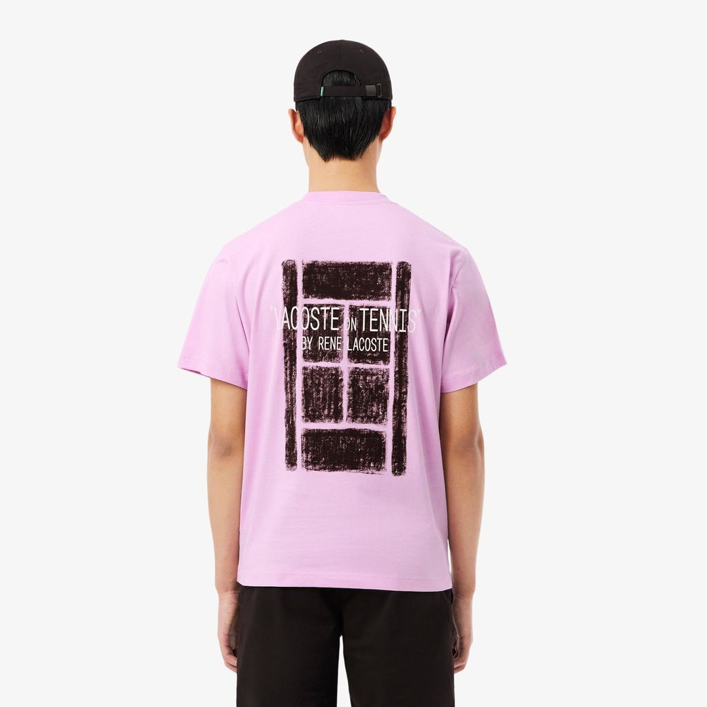 Áo Thun Lacoste Nam Dáng Suông Chất Liệu Cotton In Hình