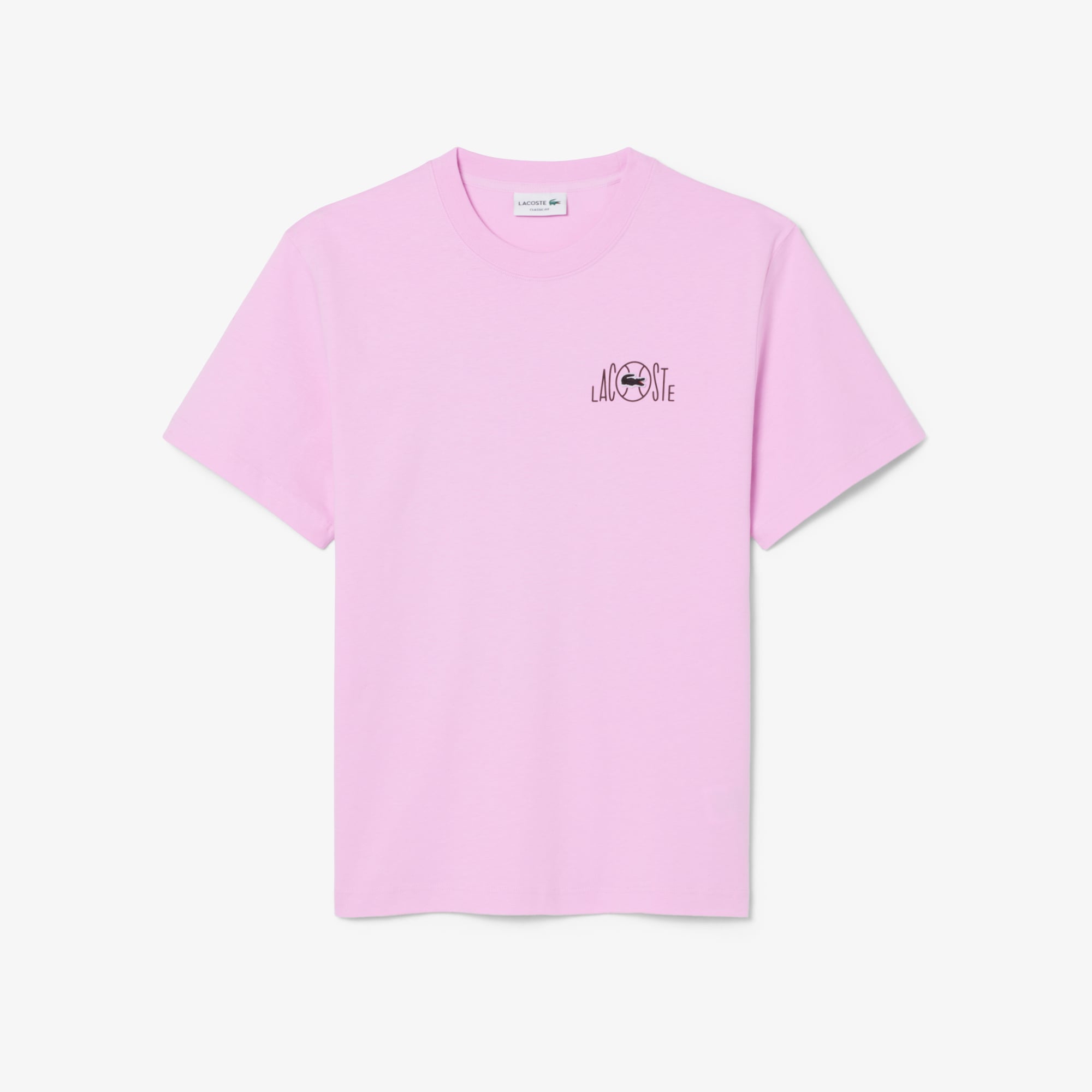 Áo Thun Lacoste Nam Dáng Suông Chất Liệu Cotton In Hình