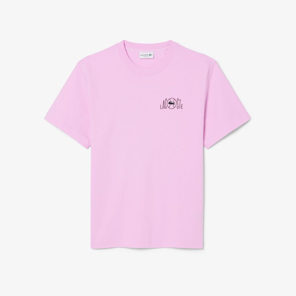 Áo Thun Lacoste Nam Dáng Suông Chất Liệu Cotton In Hình