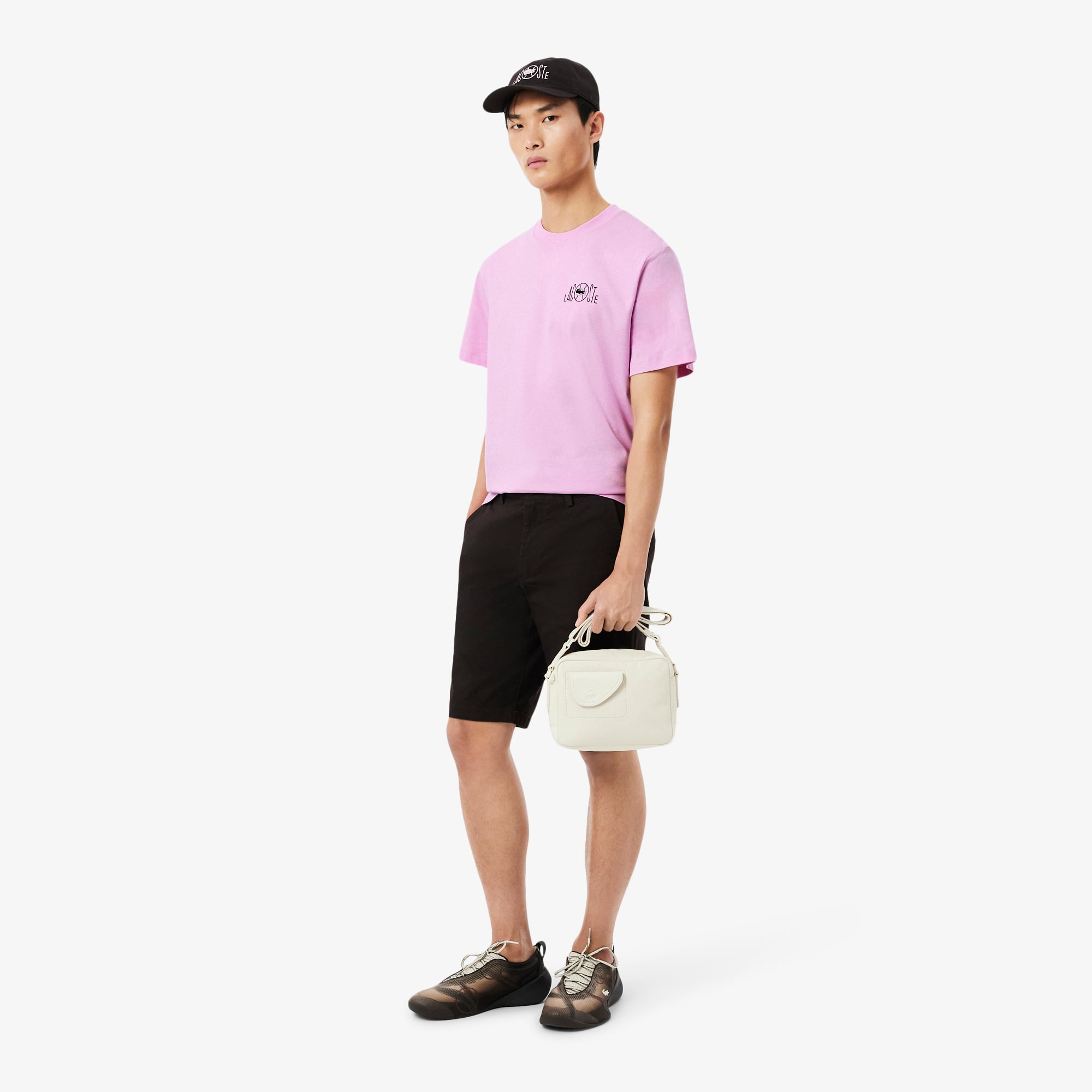 Áo Thun Lacoste Nam Dáng Suông Chất Liệu Cotton In Hình