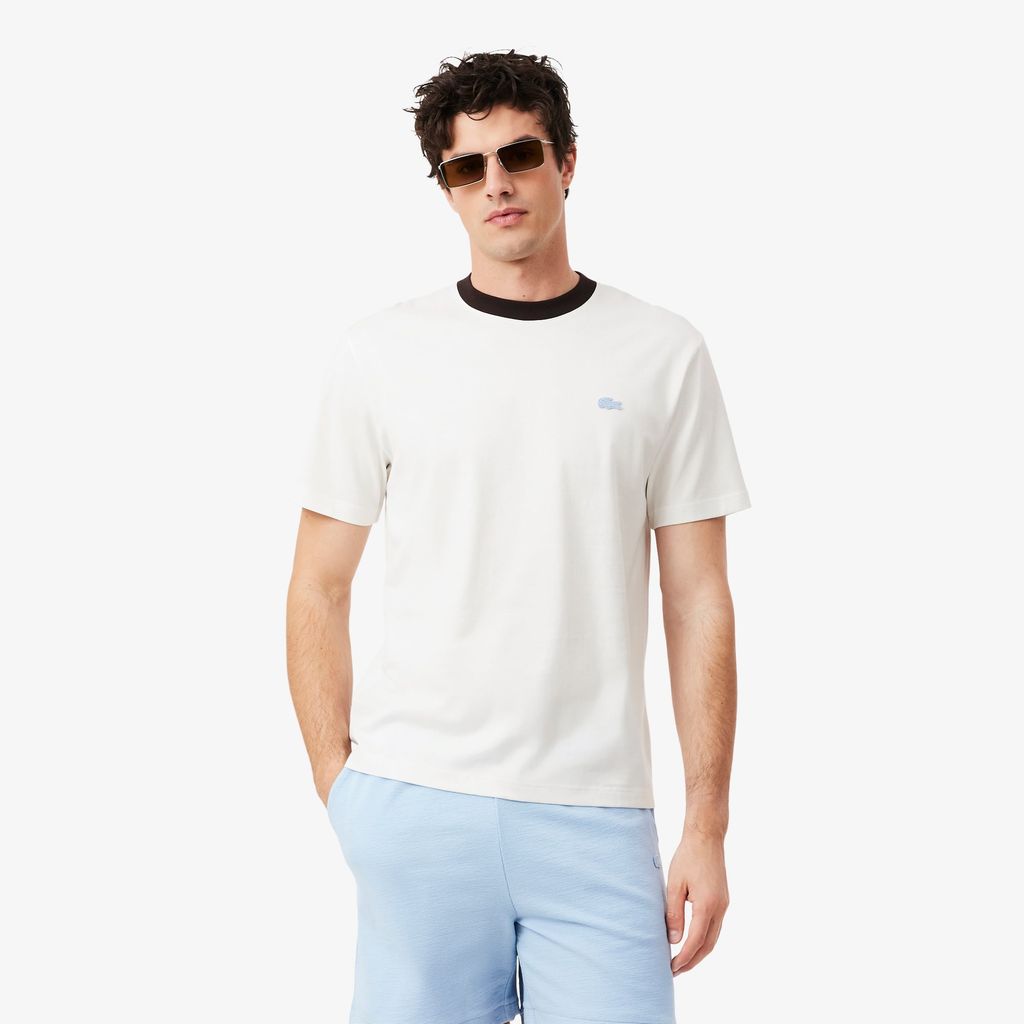 Áo Thun Lacoste Nam Dáng Cổ Điển Chất Liệu Cotton Họa Tiết Color-Block