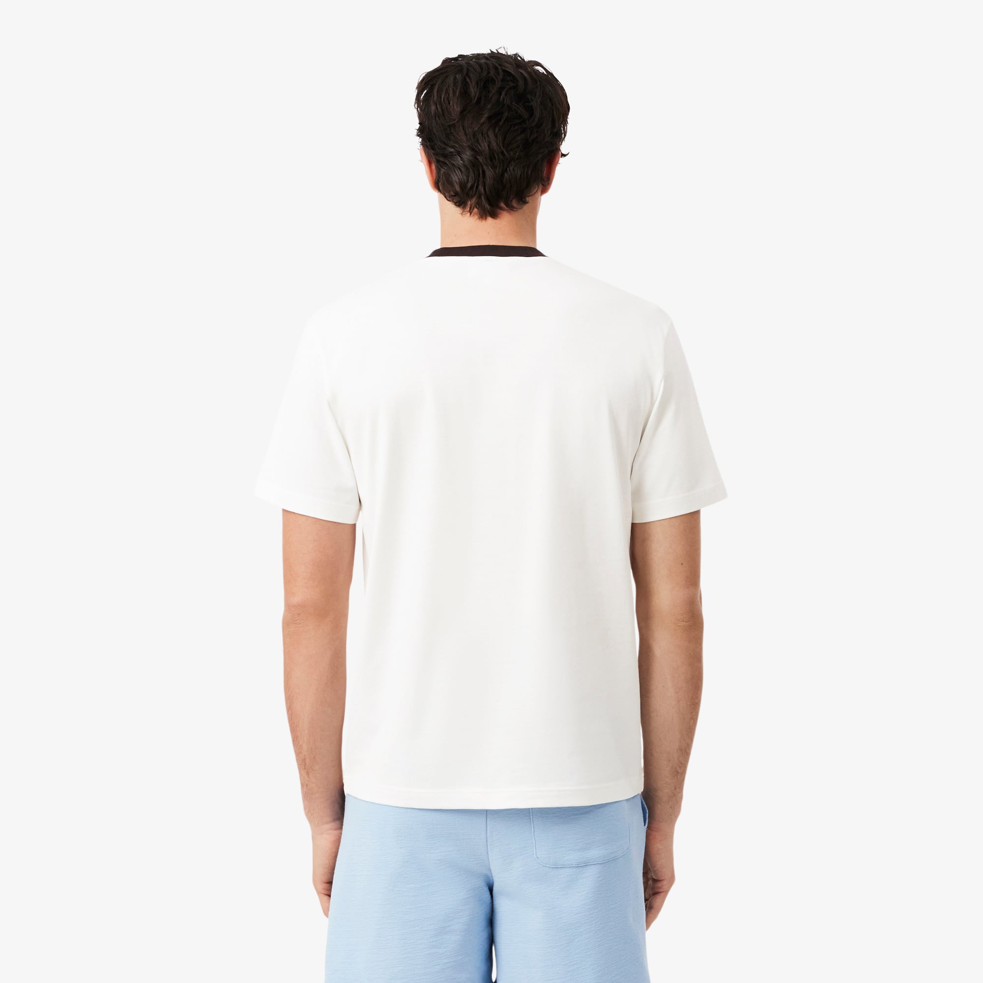 Áo Thun Lacoste Nam Dáng Cổ Điển Chất Liệu Cotton Họa Tiết Color-Block