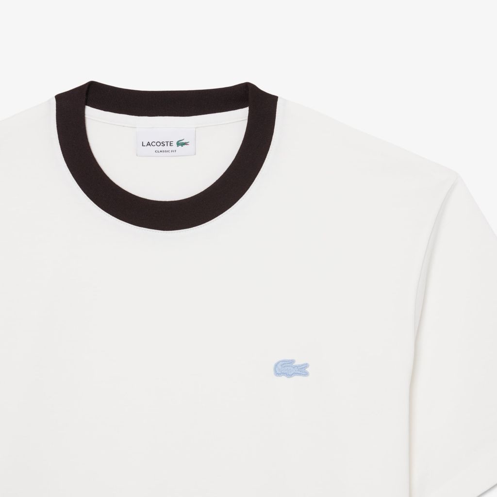 Áo Thun Lacoste Nam Dáng Cổ Điển Chất Liệu Cotton Họa Tiết Color-Block