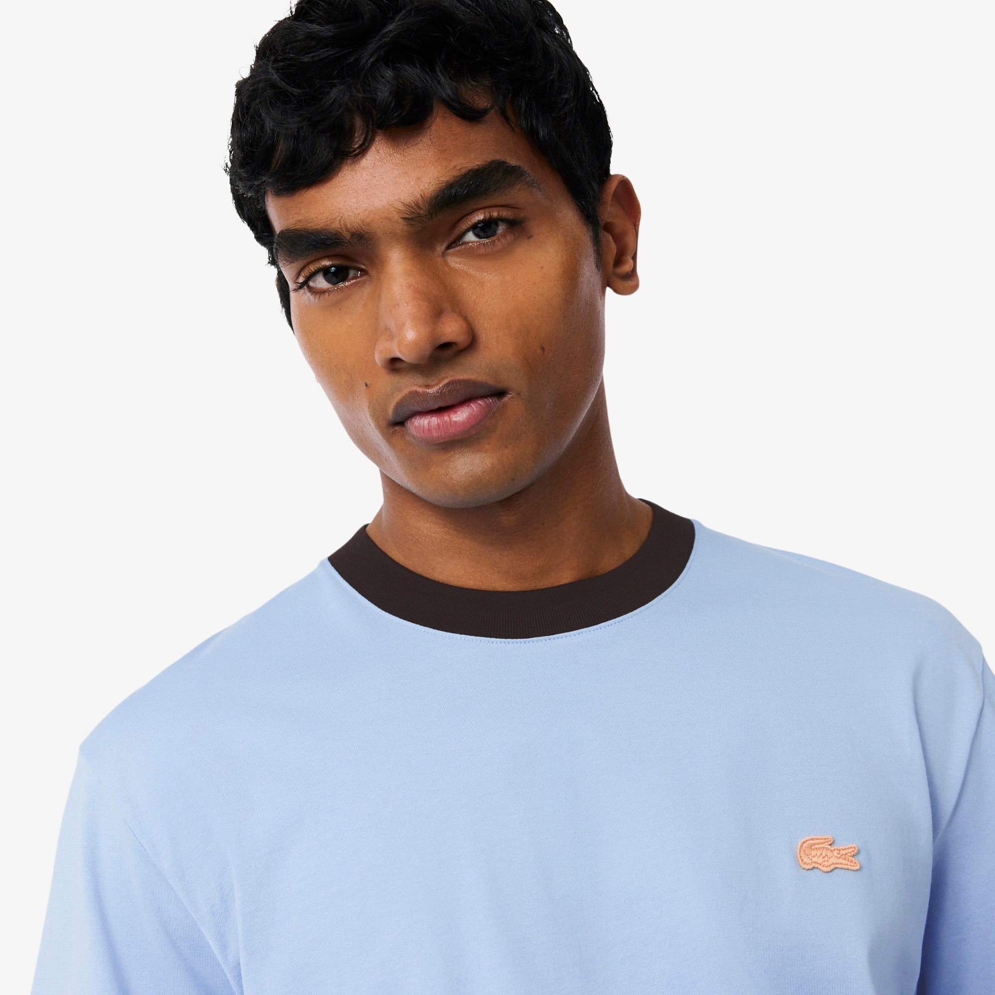 Áo Thun Lacoste Nam Dáng Cổ Điển Chất Liệu Cotton Họa Tiết Color-Block