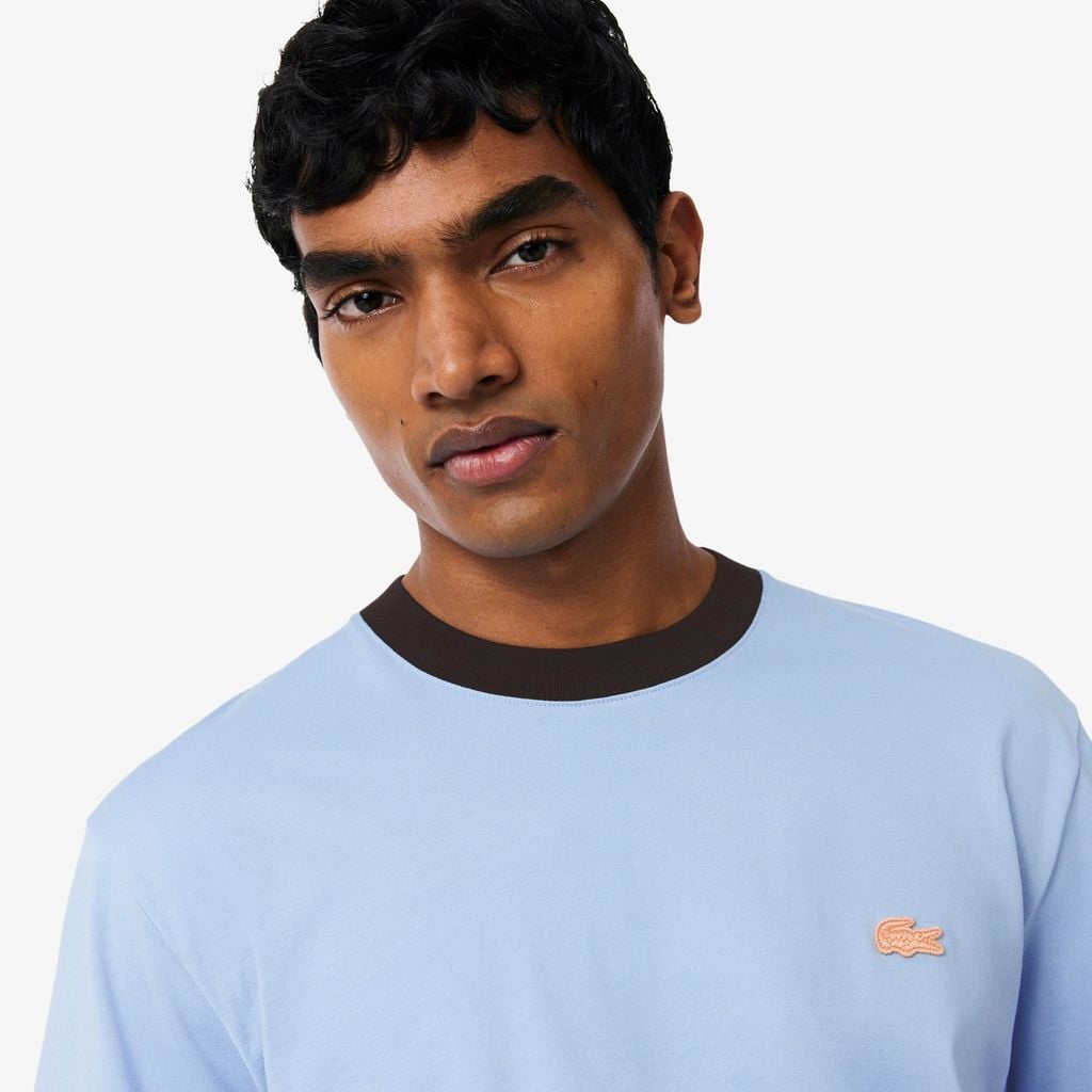 Áo Thun Lacoste Nam Dáng Cổ Điển Chất Liệu Cotton Họa Tiết Color-Block