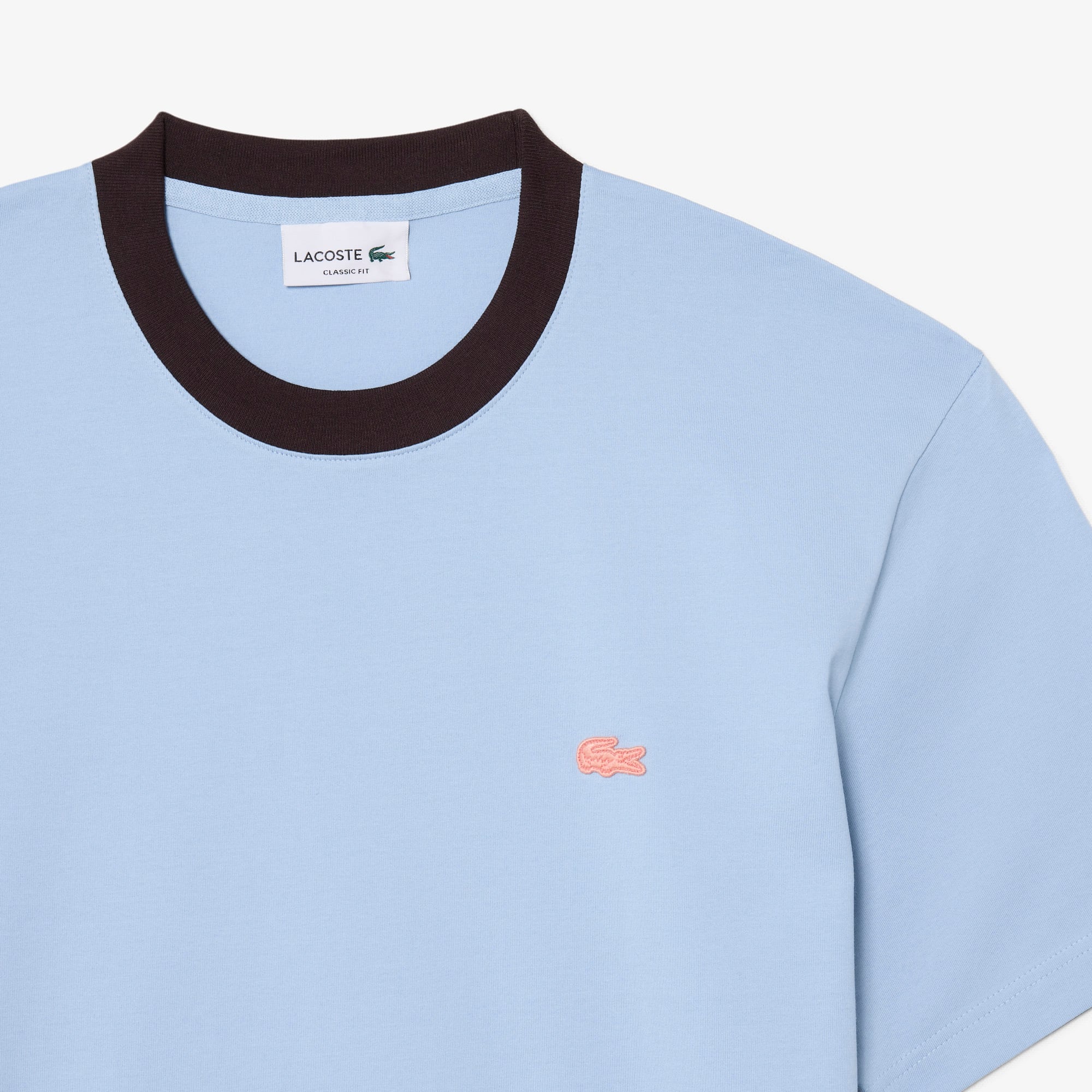 Áo Thun Lacoste Nam Dáng Cổ Điển Chất Liệu Cotton Họa Tiết Color-Block