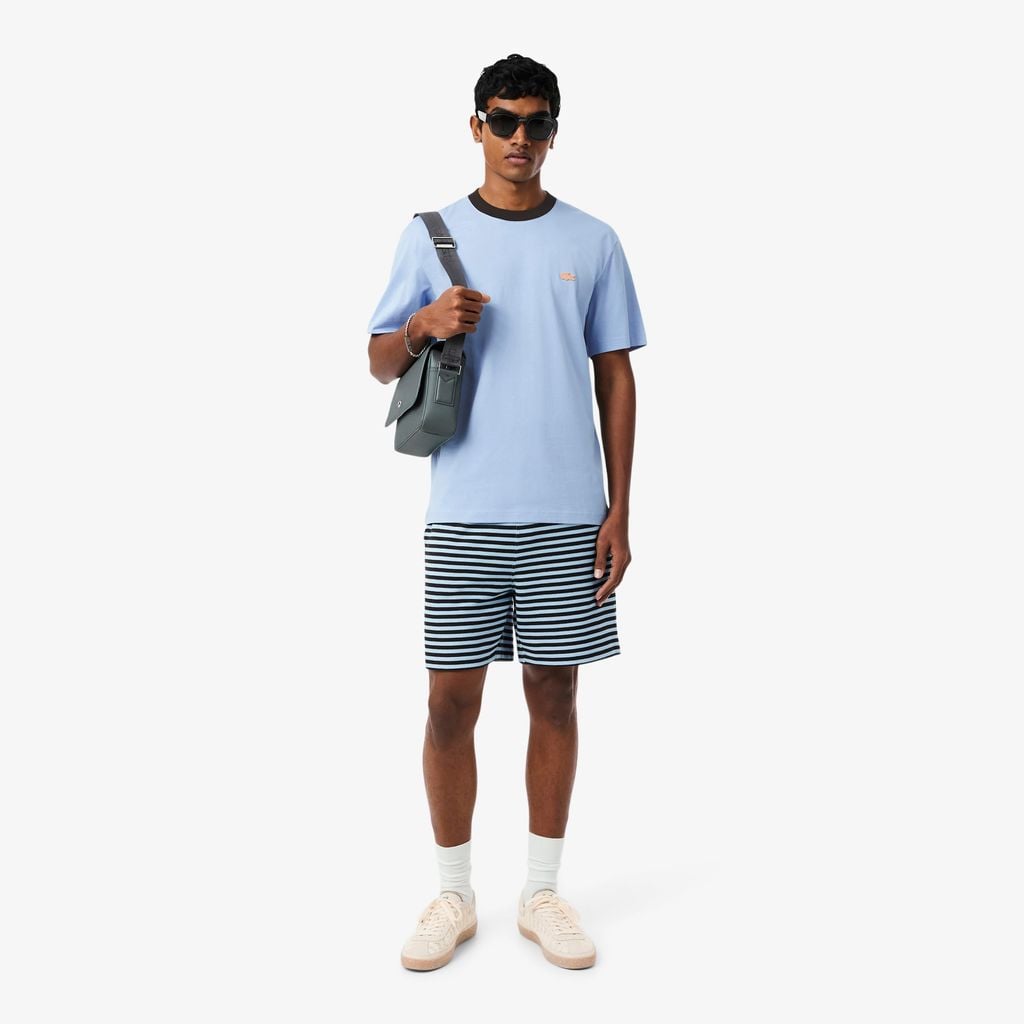 Áo Thun Lacoste Nam Dáng Cổ Điển Chất Liệu Cotton Họa Tiết Color-Block