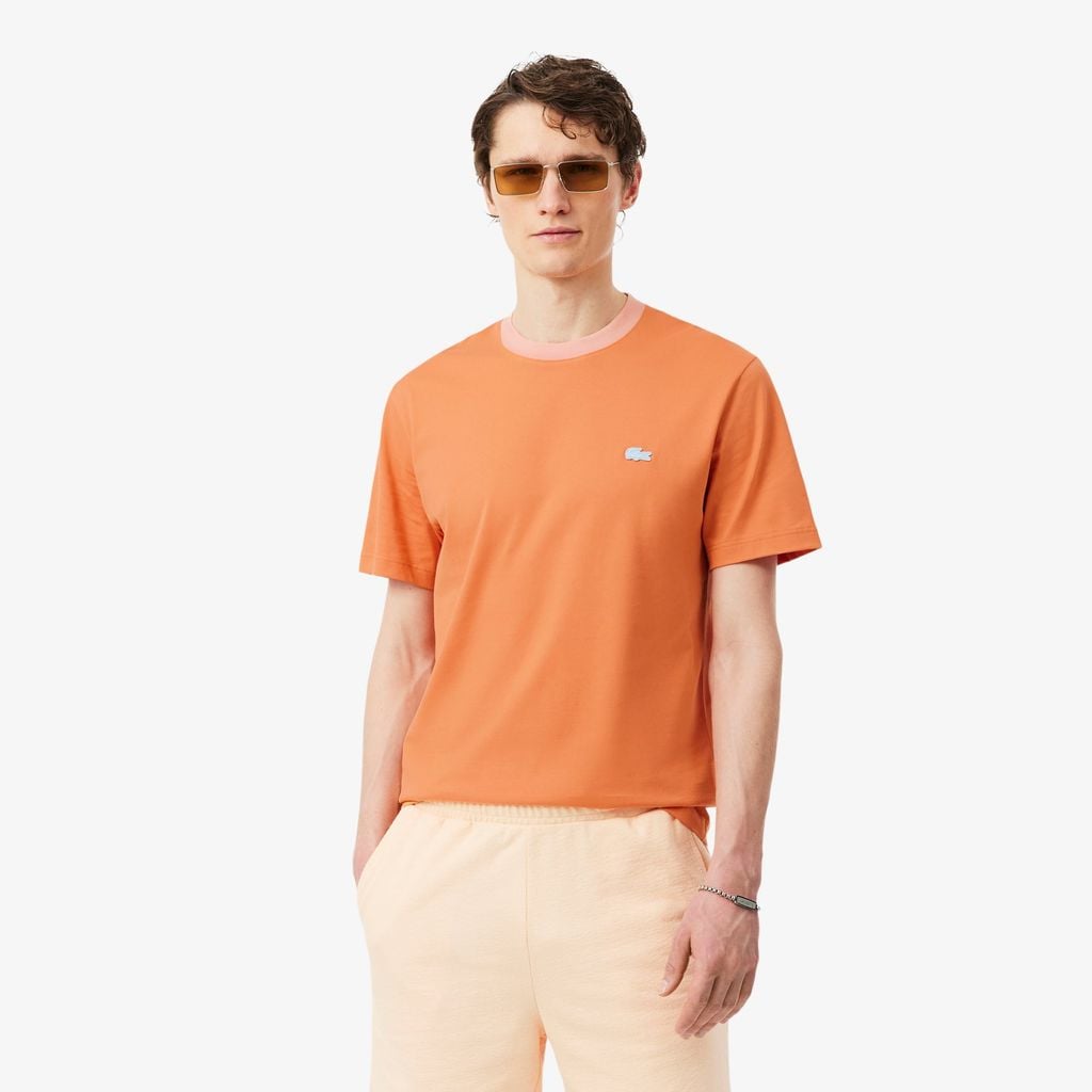Áo Thun Lacoste Nam Dáng Cổ Điển Chất Liệu Cotton Họa Tiết Color-Block