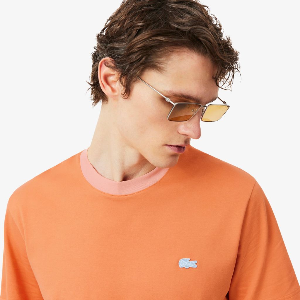 Áo Thun Lacoste Nam Dáng Cổ Điển Chất Liệu Cotton Họa Tiết Color-Block