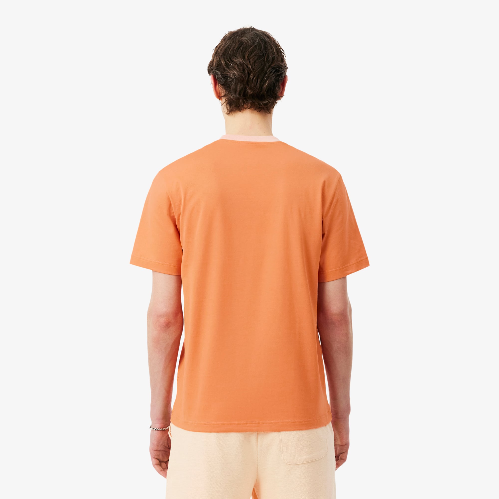 Áo Thun Lacoste Nam Dáng Cổ Điển Chất Liệu Cotton Họa Tiết Color-Block